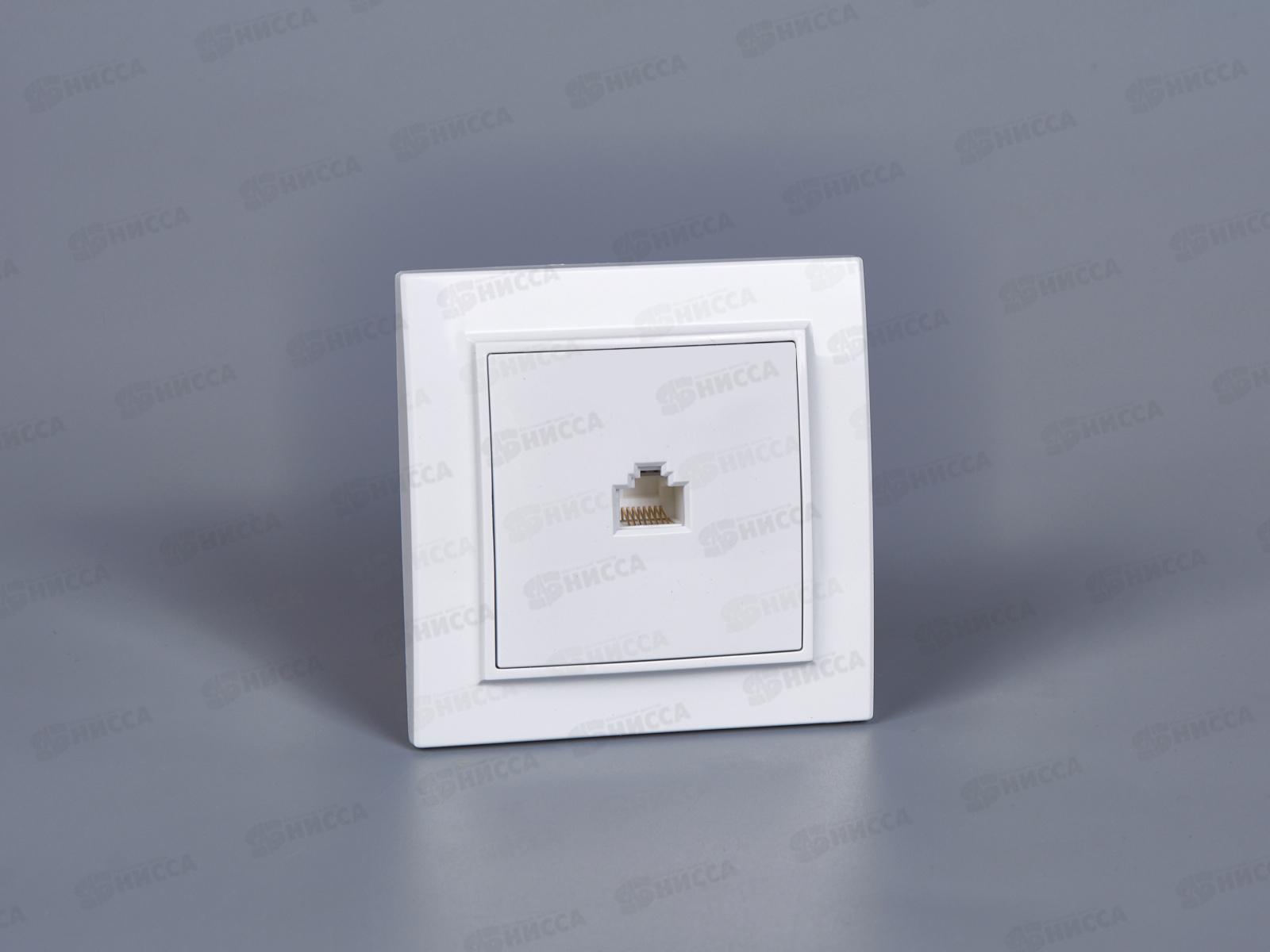 Розетка Эрна компьютерная 1-местная, RJ-45, белый