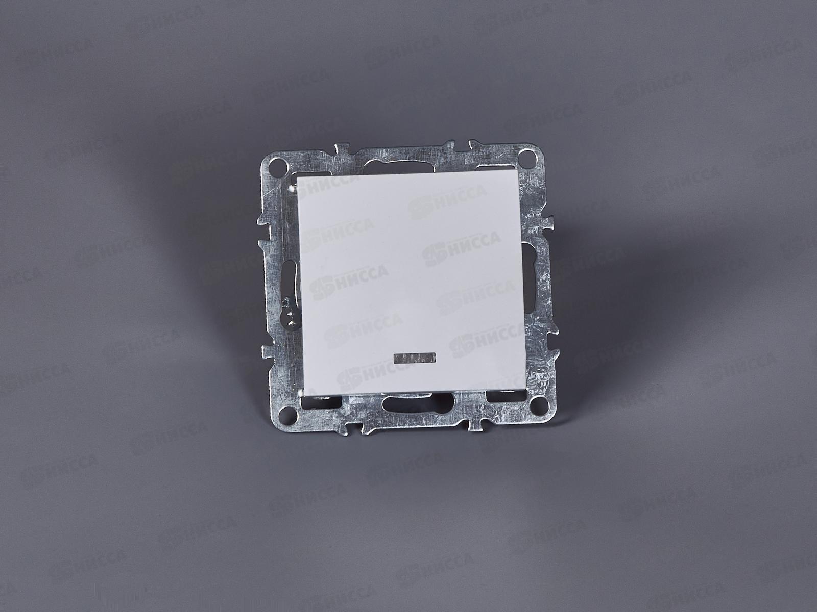 Выключатель Эрна, 1-клавишный с индикатором (механизм), PSW10-9101-01, белый