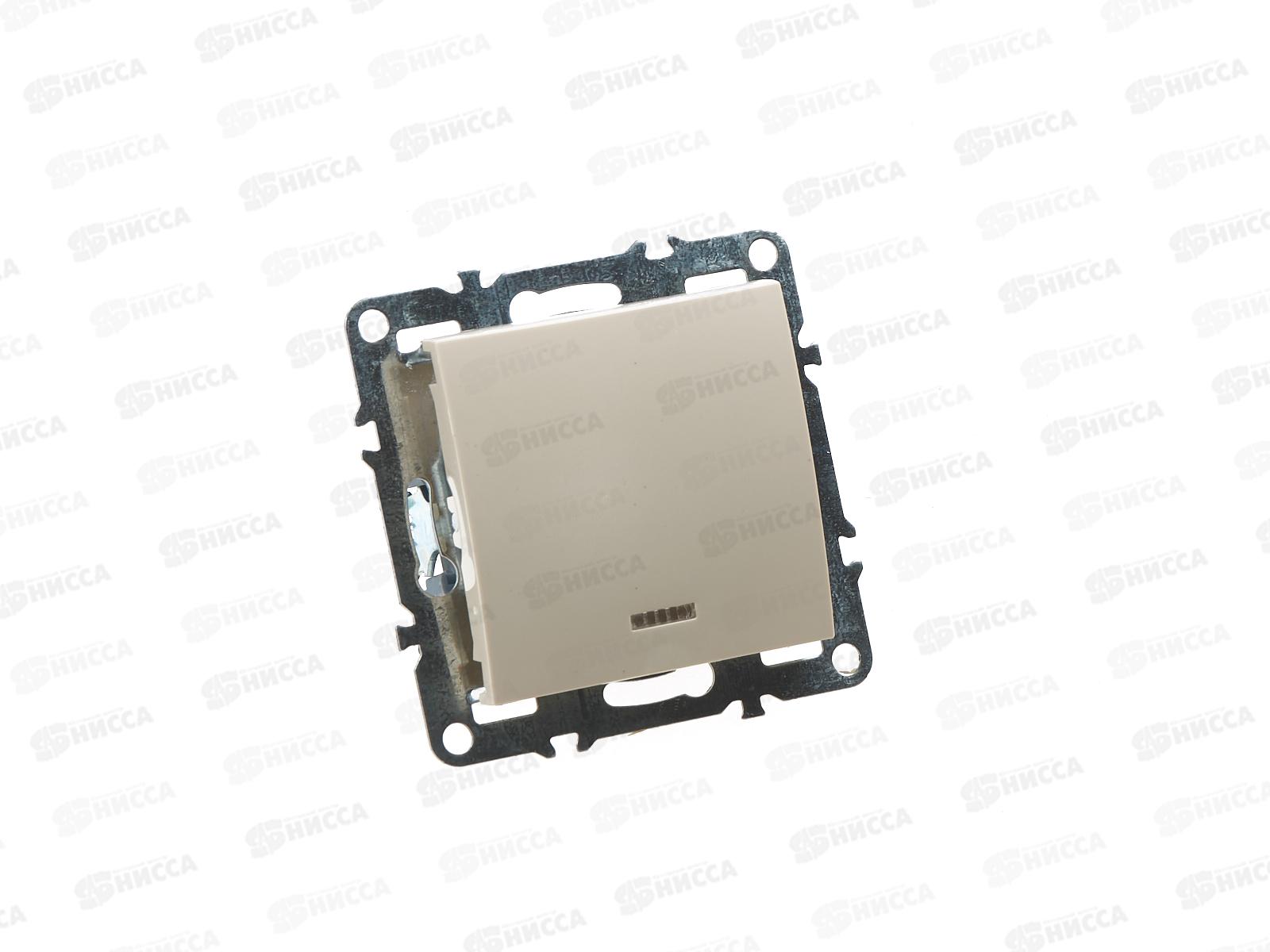 Выключатель Эрна, 1-клавишный с индикататором (механизм), PSW10-9101-02, слоновая кость