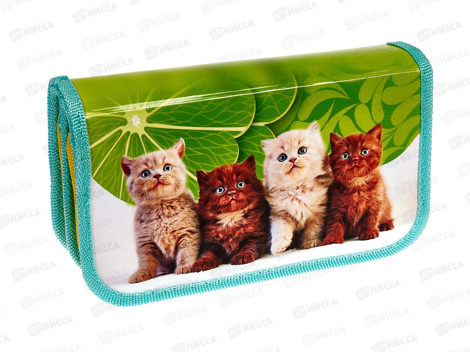 Пенал ПЧЕЛКА 2отд., Рыжие котята 190*105, ПО-09 *30