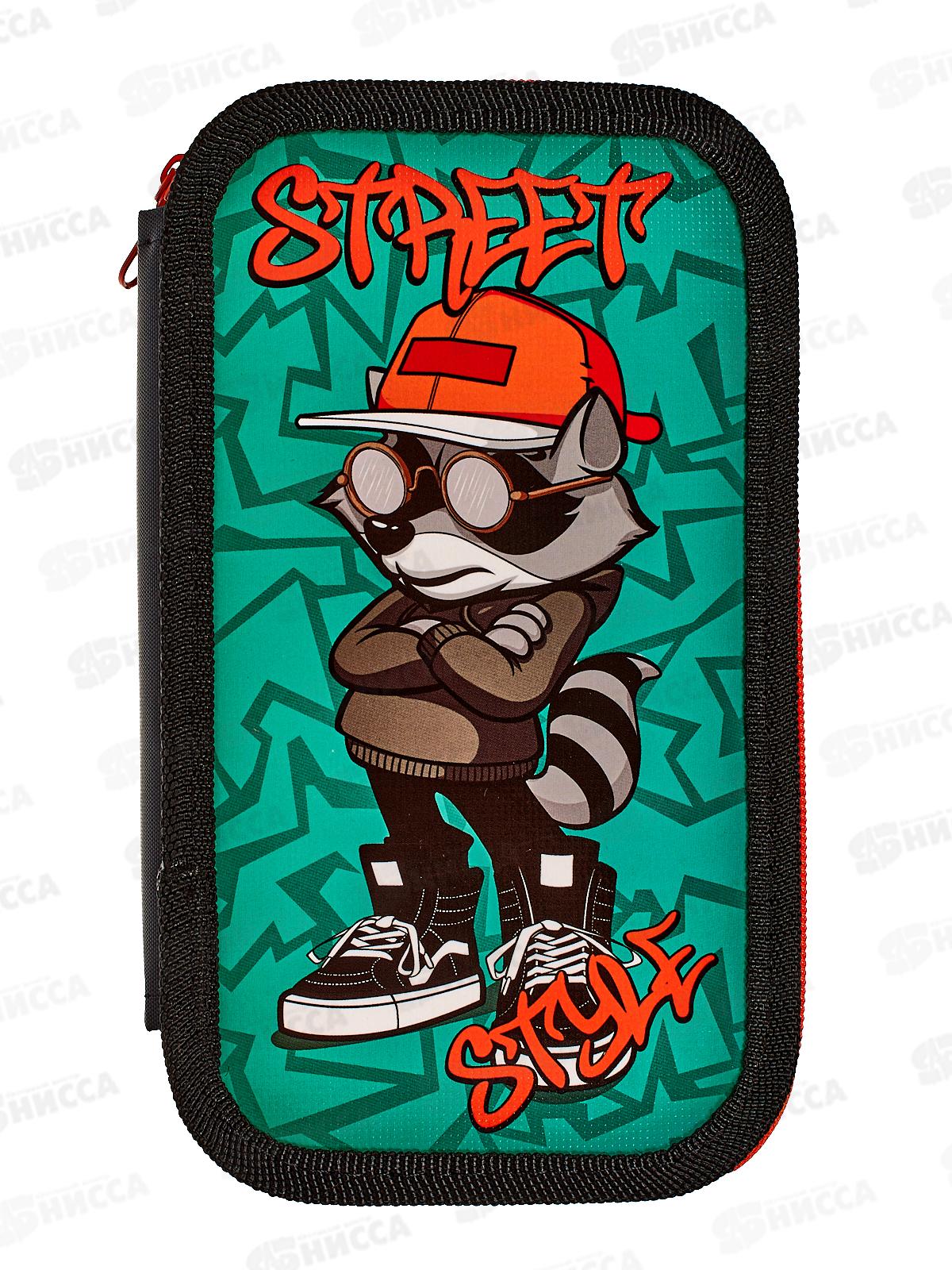 Пенал ПЧЕЛКА 2отд., Крутой енот 190*105, ПО-090 *30