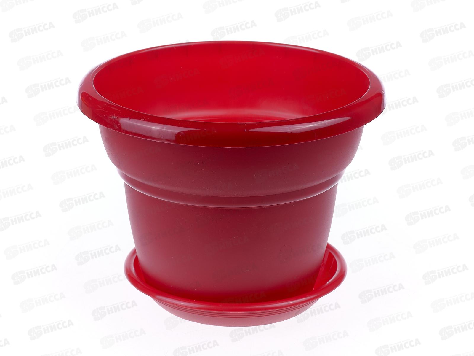 Горшок для цветов Милано 2л Красный, D19, с поддоном  *36