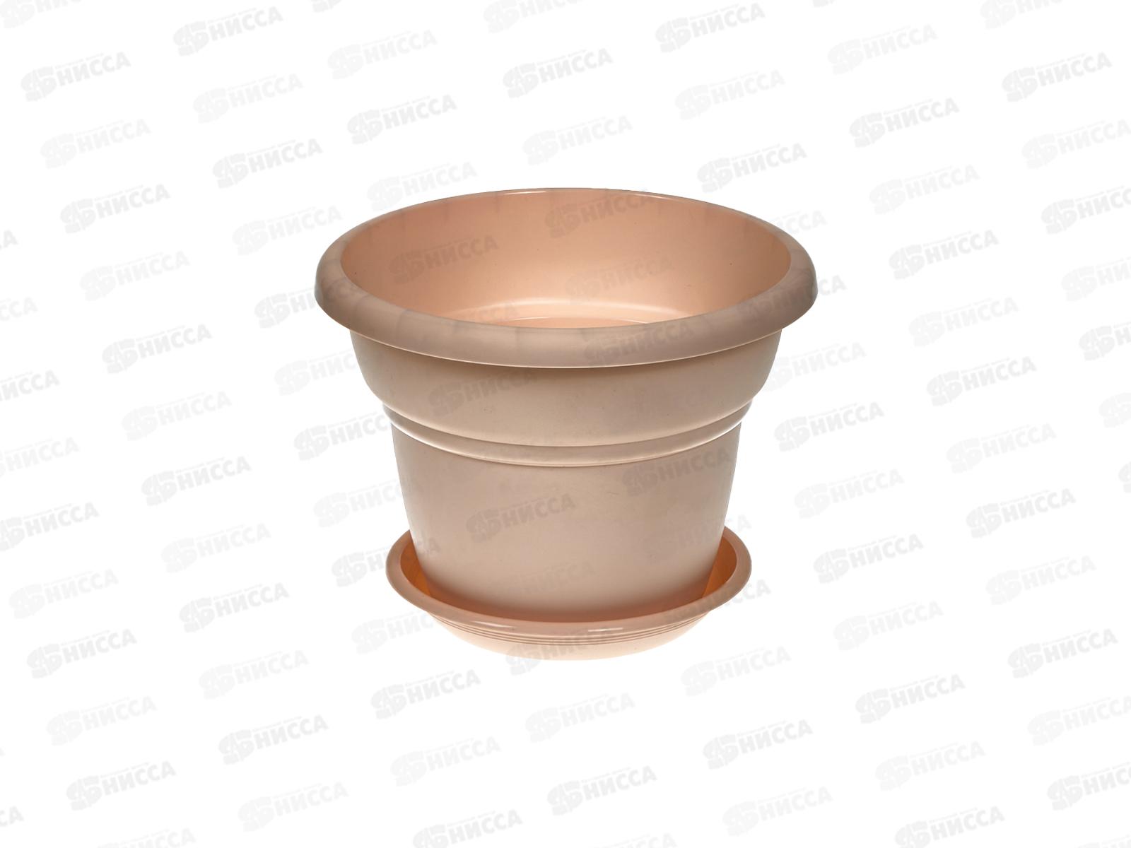 Горшок для цветов Милано 2л Пудра, D19, с поддоном  *36