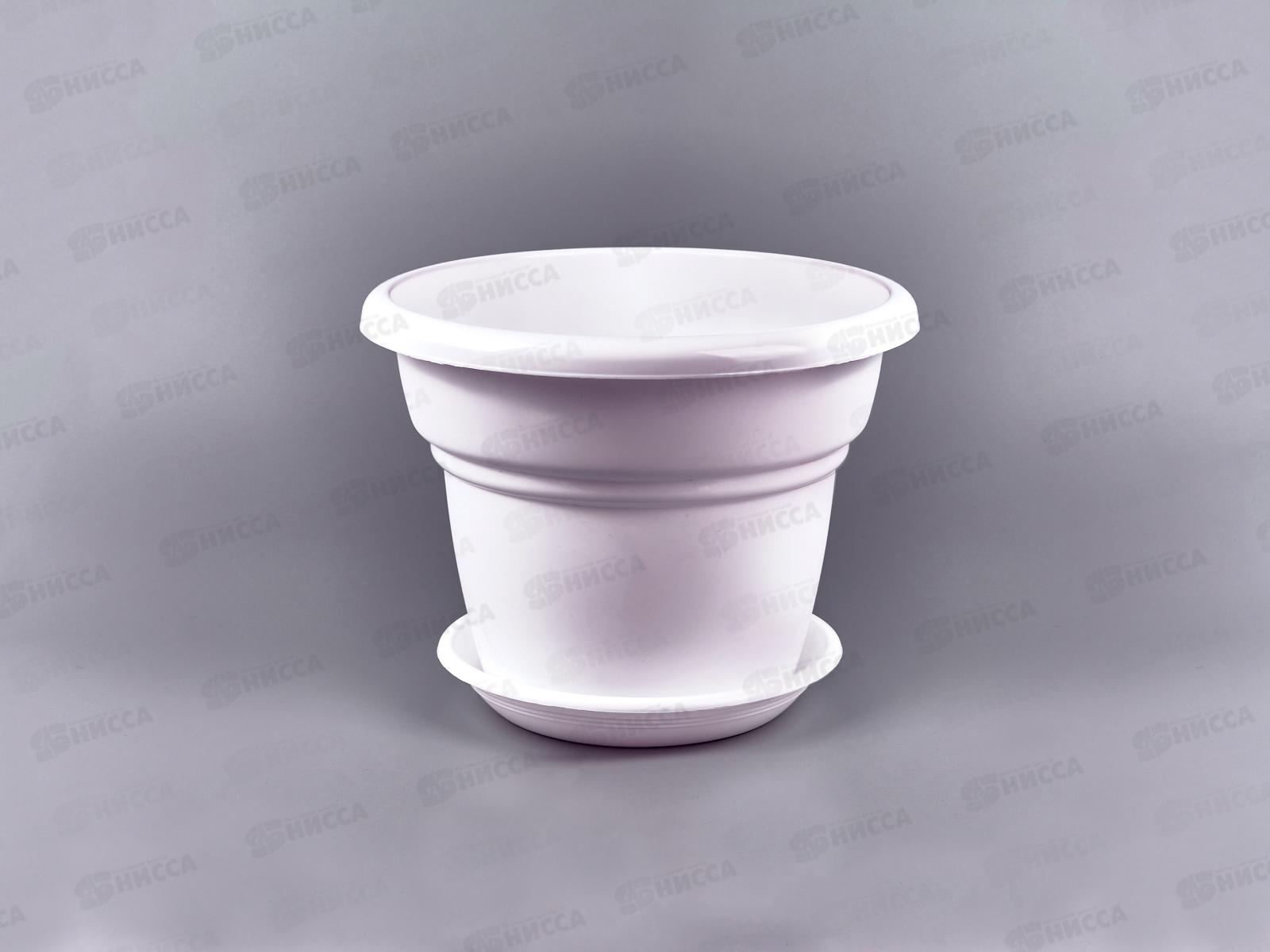 Горшок для цветов Милано 3,2л Белый, D22, с поддоном  *30
