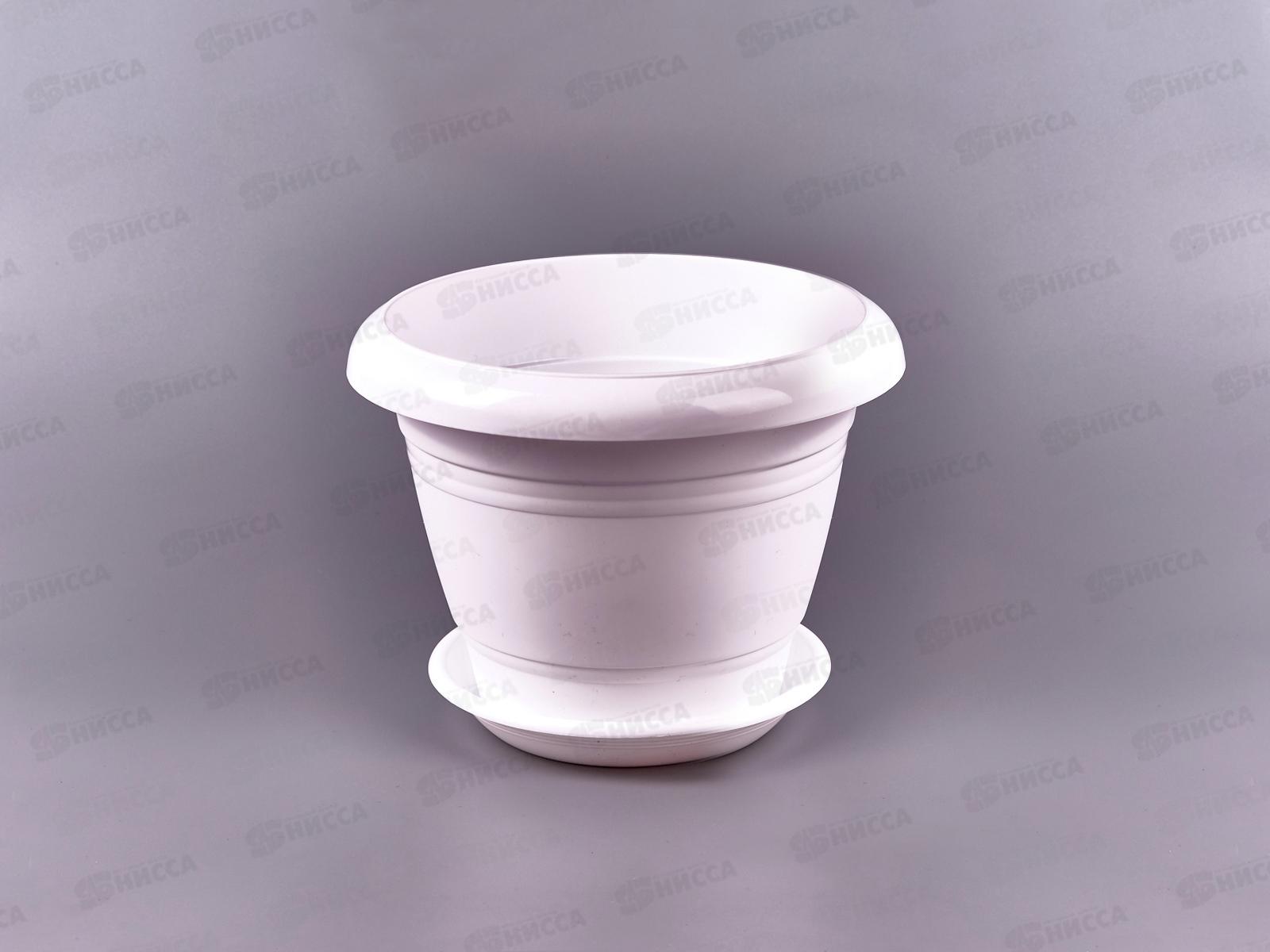 Горшок для цветов Фестона 2,1л Белый, D19, с поддоном  *24