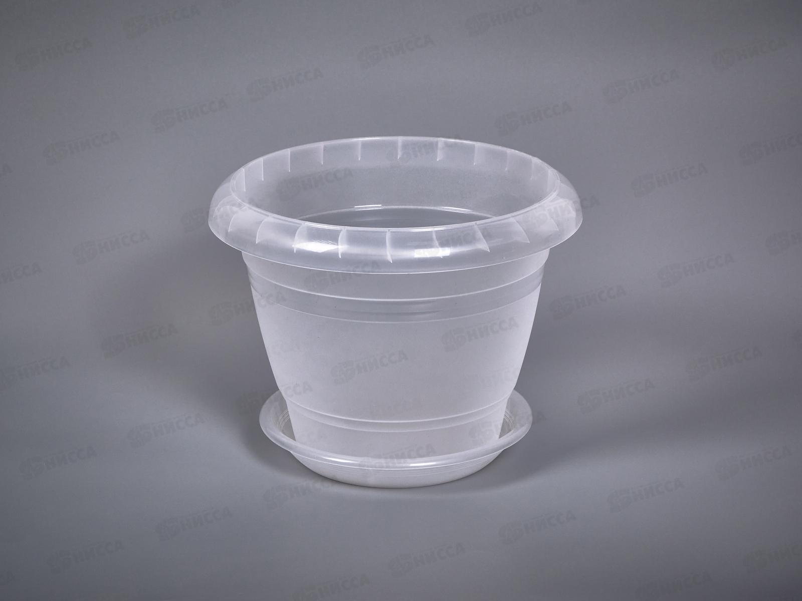 Горшок для цветов Фестона 2,1л Прозрачный, D19, с поддоном  *24