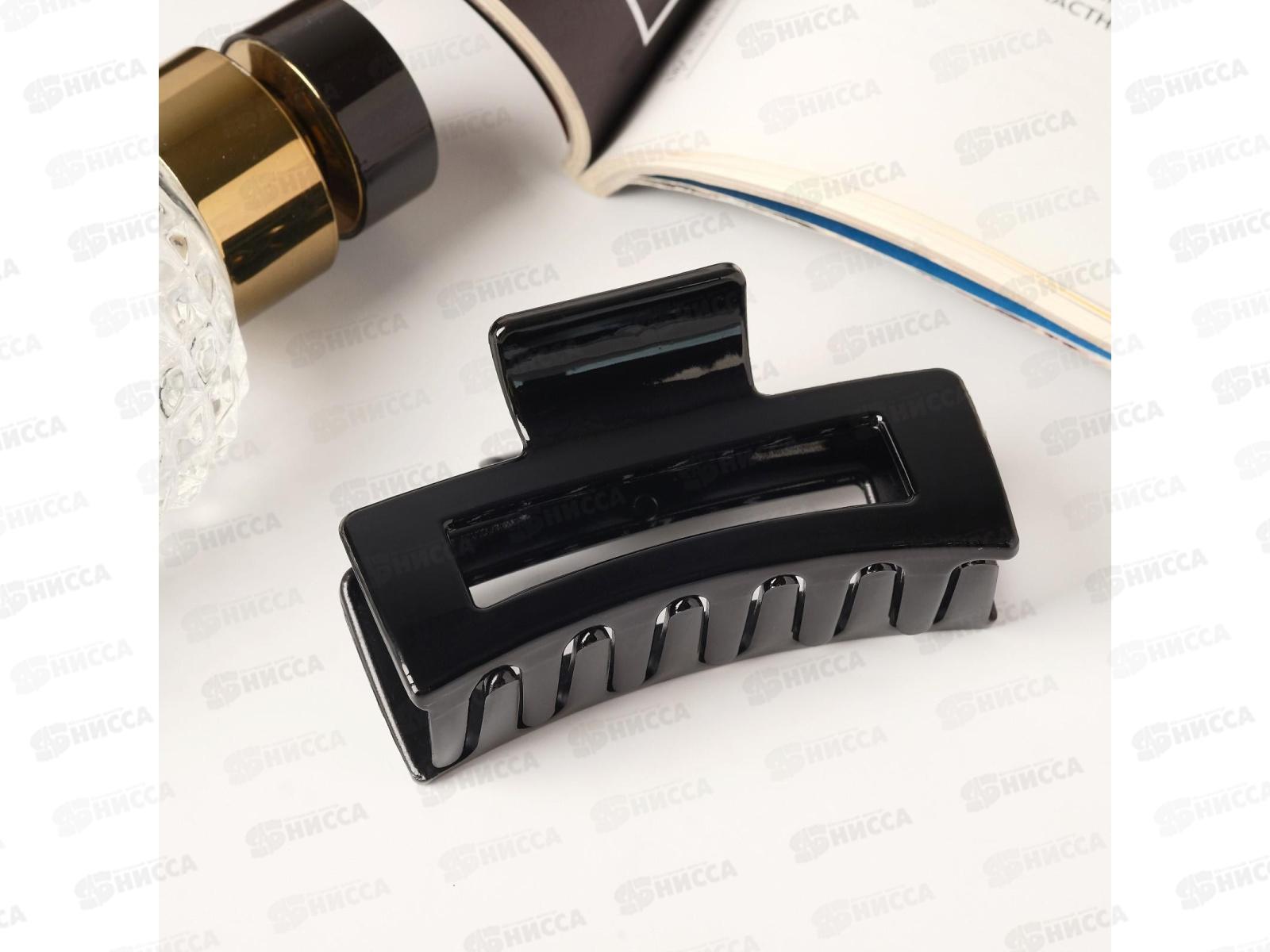 Краб  д/волос &quotГлянец&quot изгиб геометрия 7*3,5см черный 6970549 *12