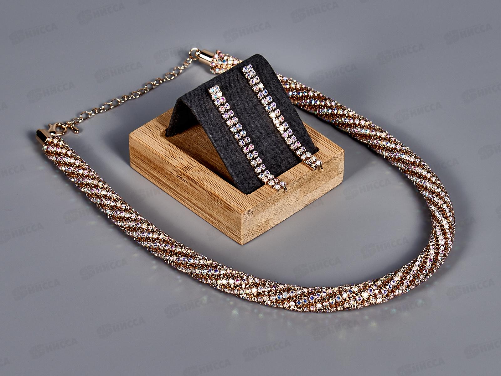 Набор бижутерии гривны+серьги со стразами №2640