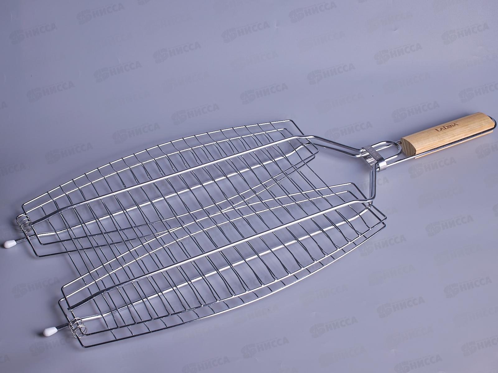 Решетка для гриля LADINA 36х27см для рыбы двойная 40046 *24