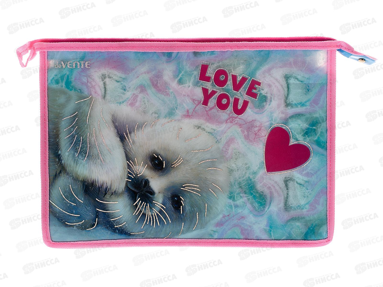 Папка  для тетрадей deVente Seal А4 молния сверху. 8056397