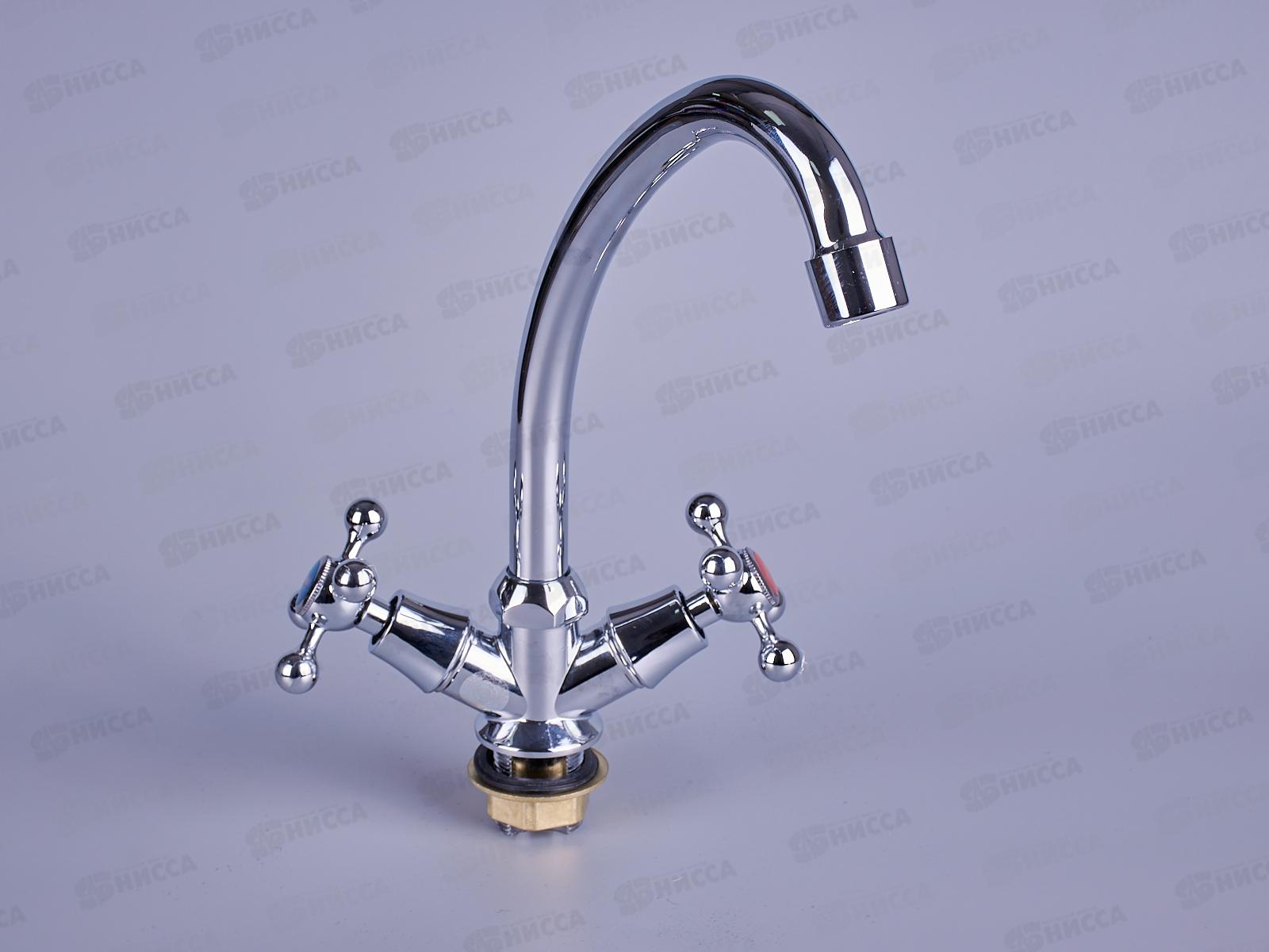 Смеситель для кухни РОТАТО Р4965 керамика 1/2, крестовой гайка 2шт №33  61951