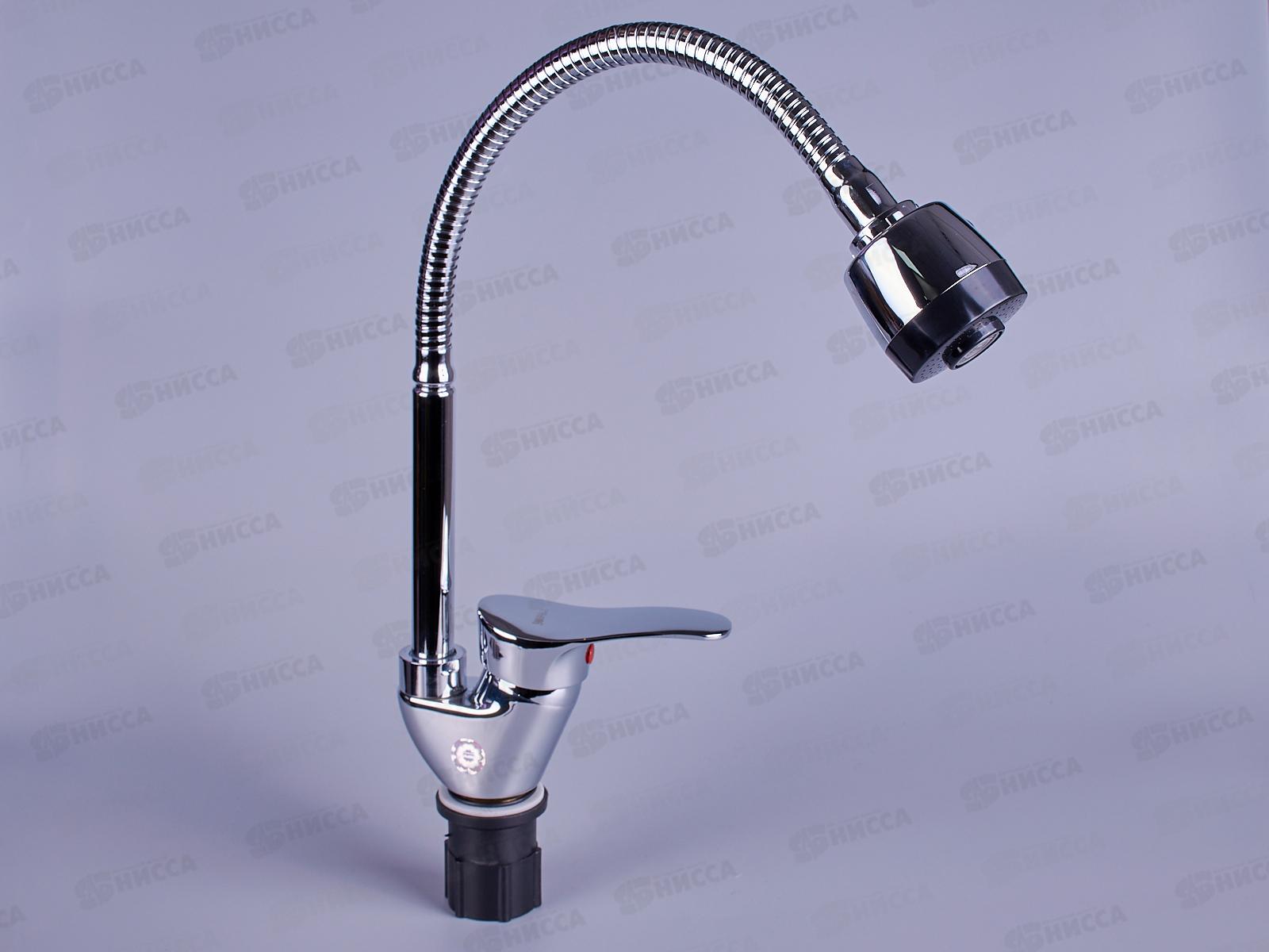 Смеситель для кухни ЭВЕРЕСТ бок В58-214М с гибким изливом на гайке (без подводки