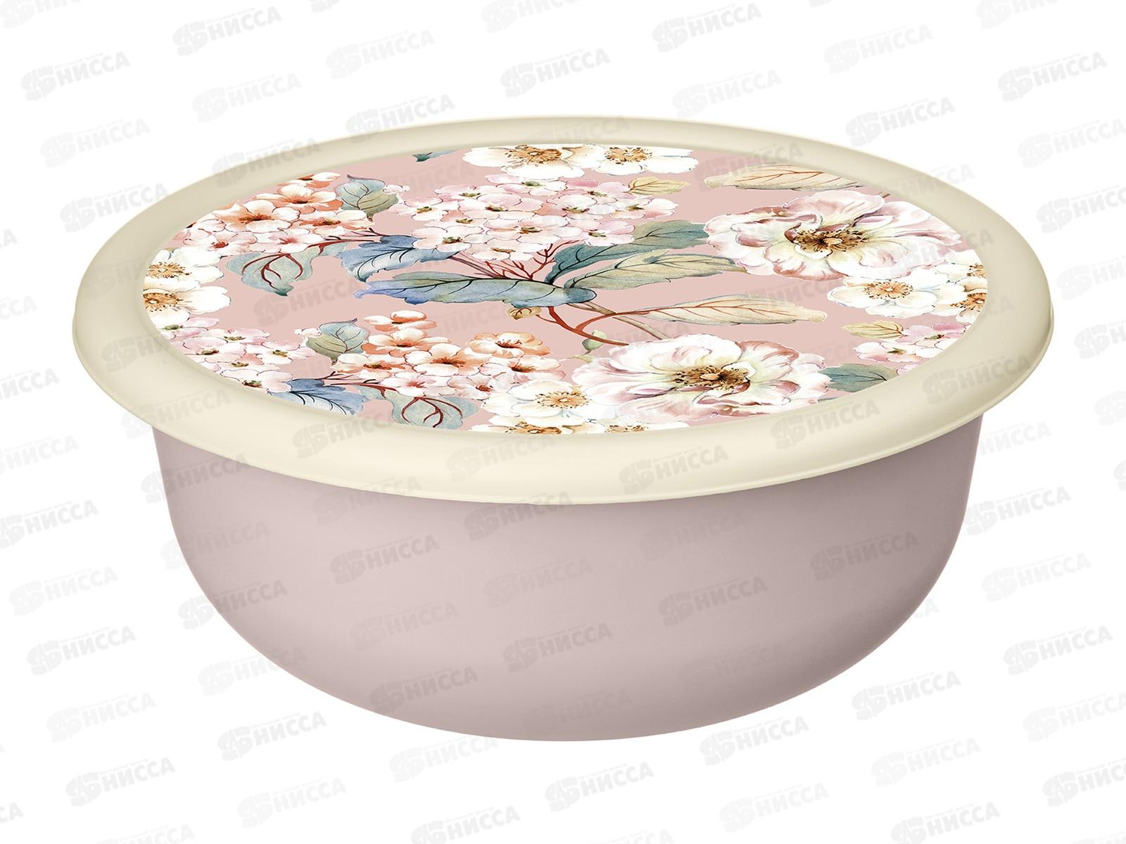 Миска 2,1л с крышкой с декором Бежевый 221160227/06 *24