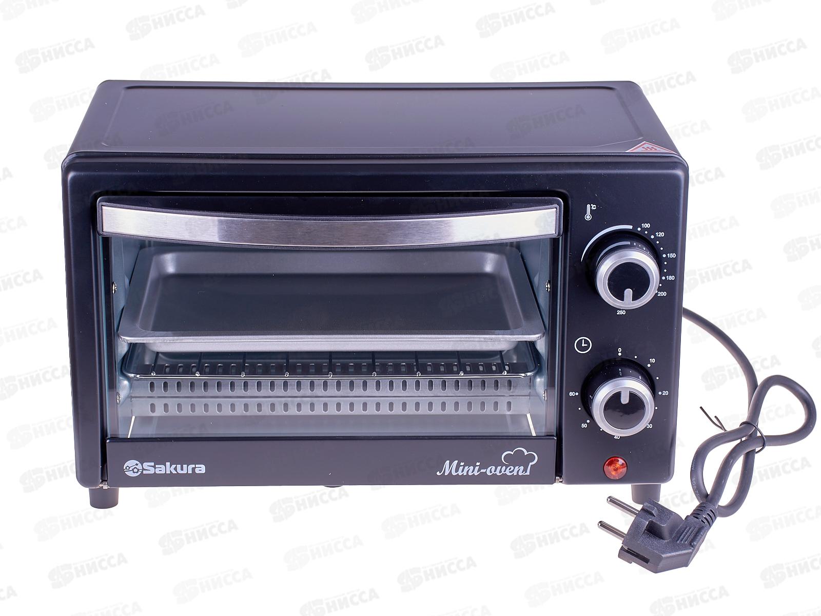 Духовка электрическая SA-7023BK 1000Вт 12л таймер