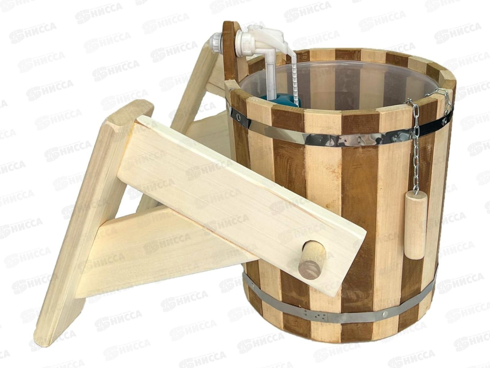 Обливное устройство 14литров с переливом и пластиковой вставкой Бацькина баня 30359