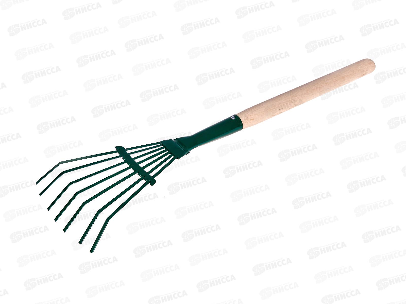 Грабли веерные пластинчатые металл с деревянной ручкой, ГВ-7Л, 010810  *10