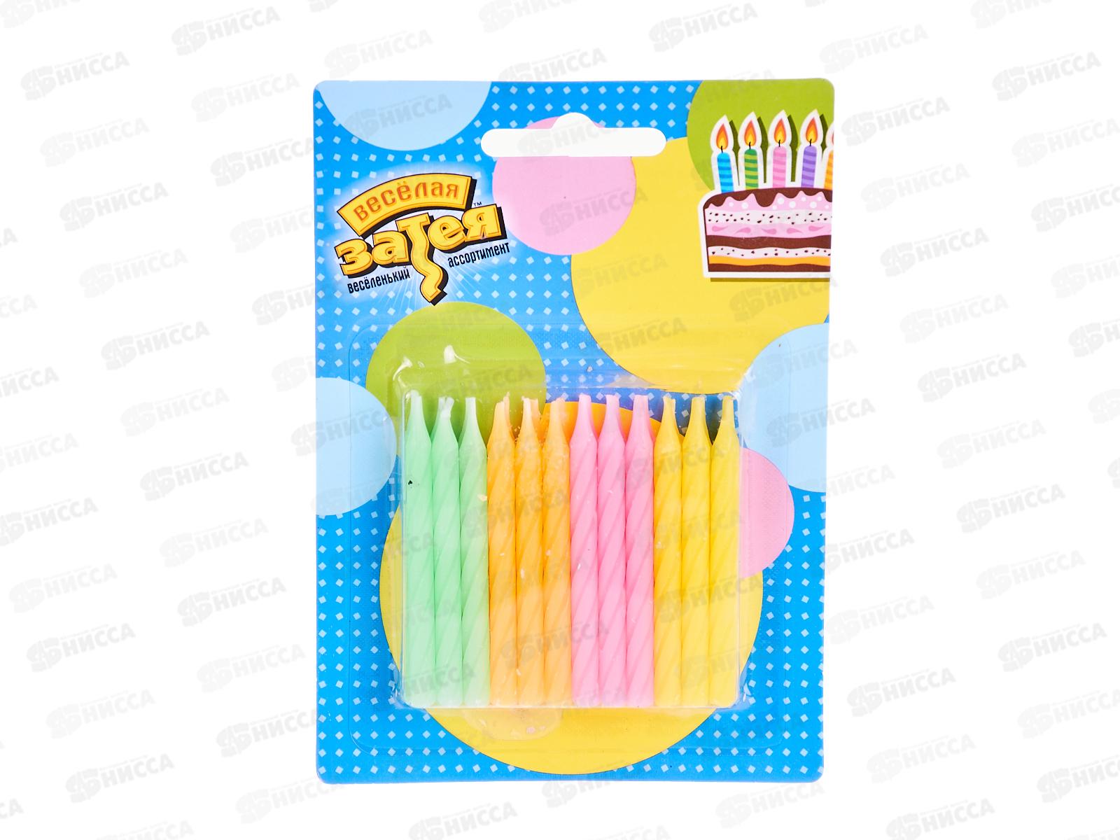 Свечи для торта Неон 6см 24шт/G, 1502-6141