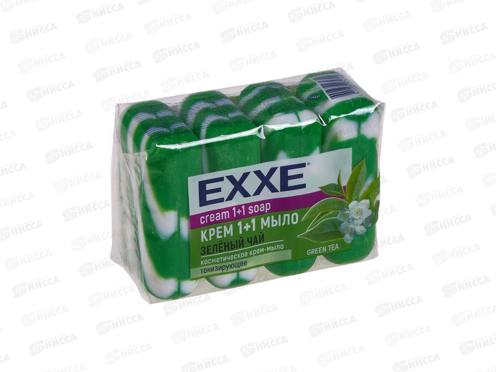 EXXE Крем-мыло 4шт*90г Зеленый чай 1+1 зеленое *12 С0007494