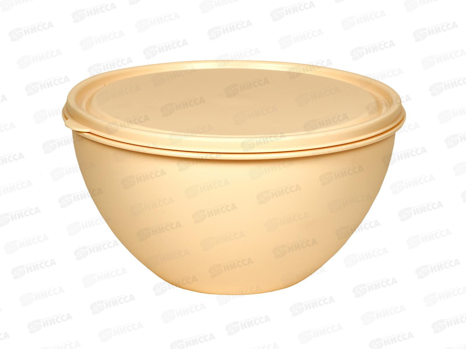 Миска 4л с цветной крышкой кремовый Ангора *12