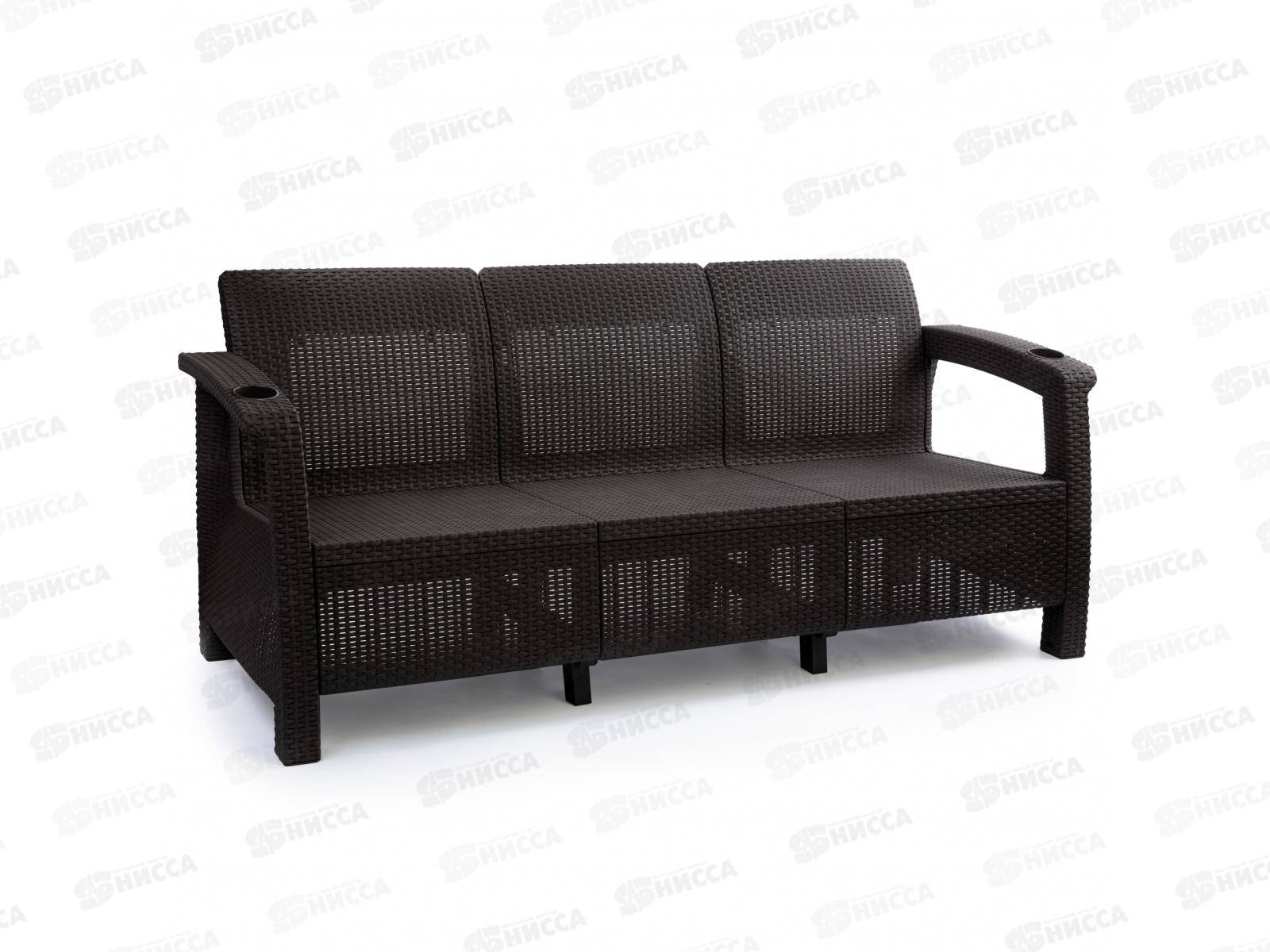 Диван &quotРотанг-плюс&quot 3-х местный мокко М8836 *1