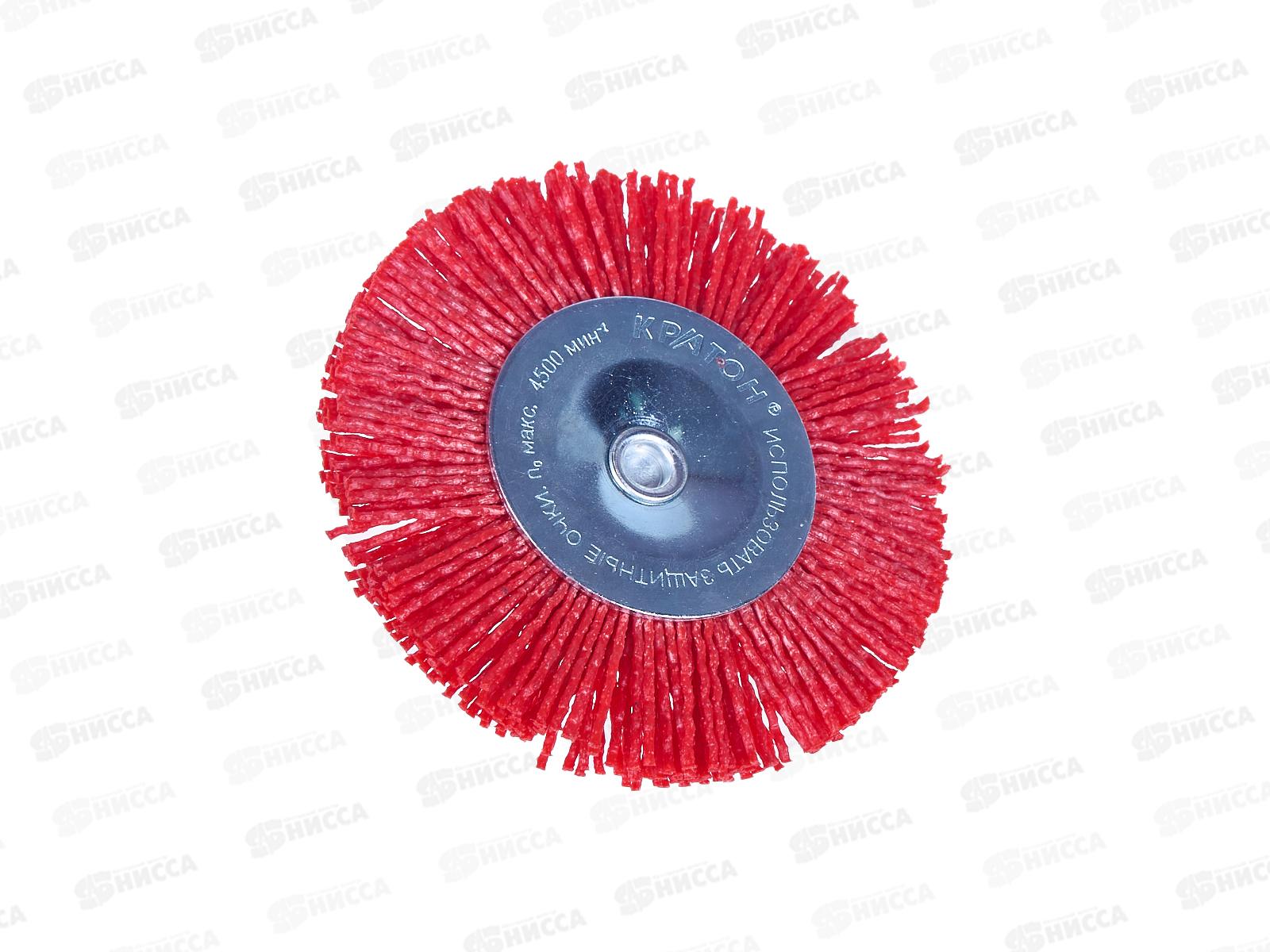 Щетка для дрели дисковая (нейлон с абразивом) О100мм 11101014 Кратон