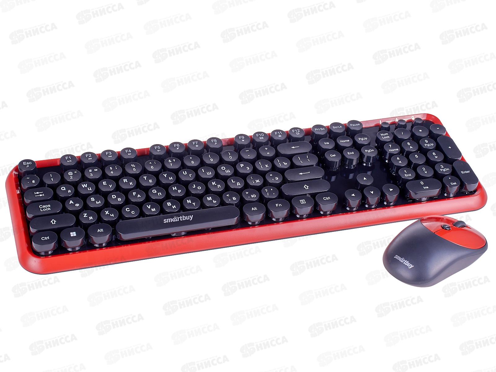 Набор клавиатура+мышь Smartbuy мультимедийный, черно-красный, 620382AG-RK