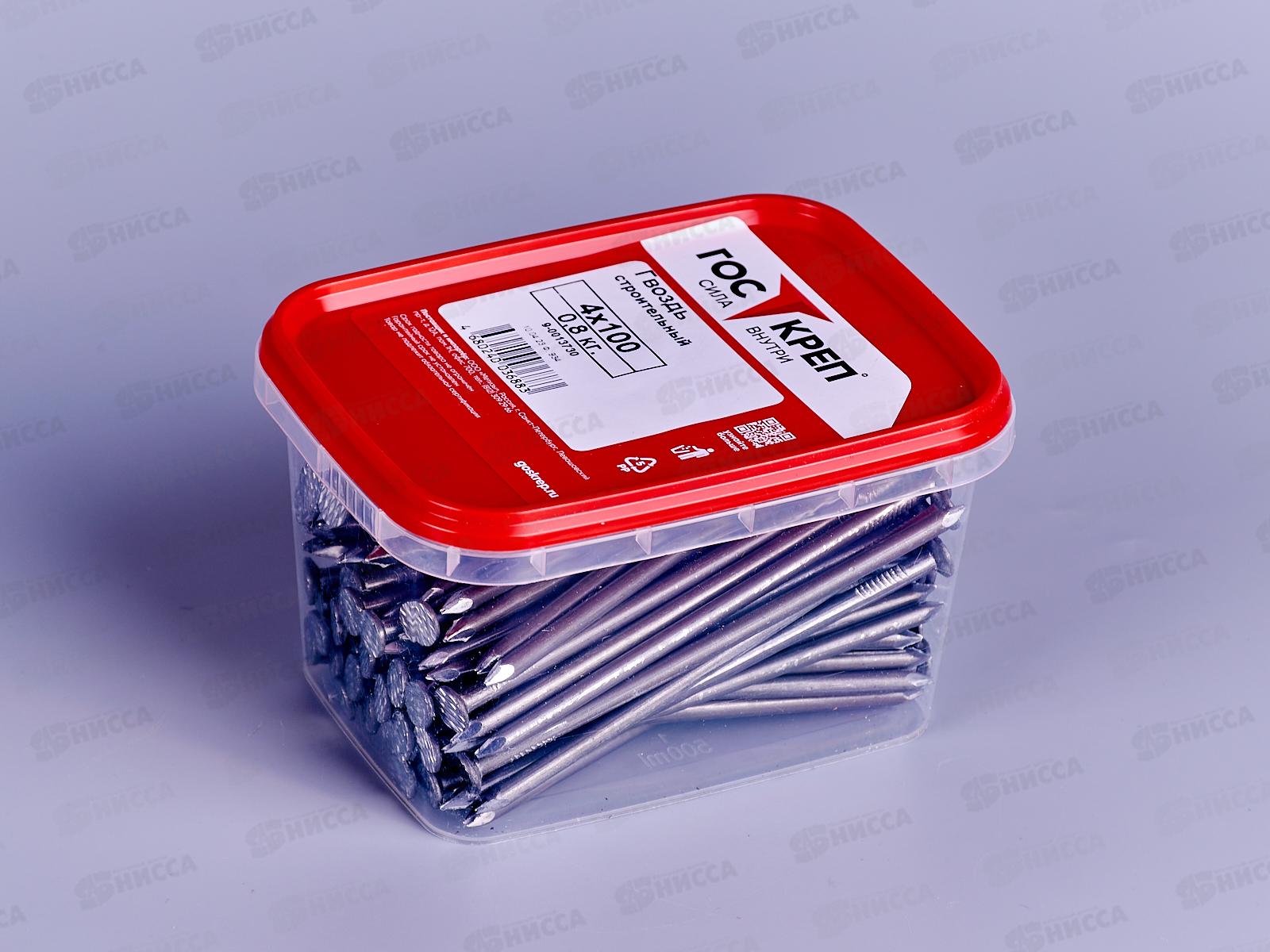 Гвоздь строительный 4,0х100 (0,8кг), контейнер ГОСКРЕП