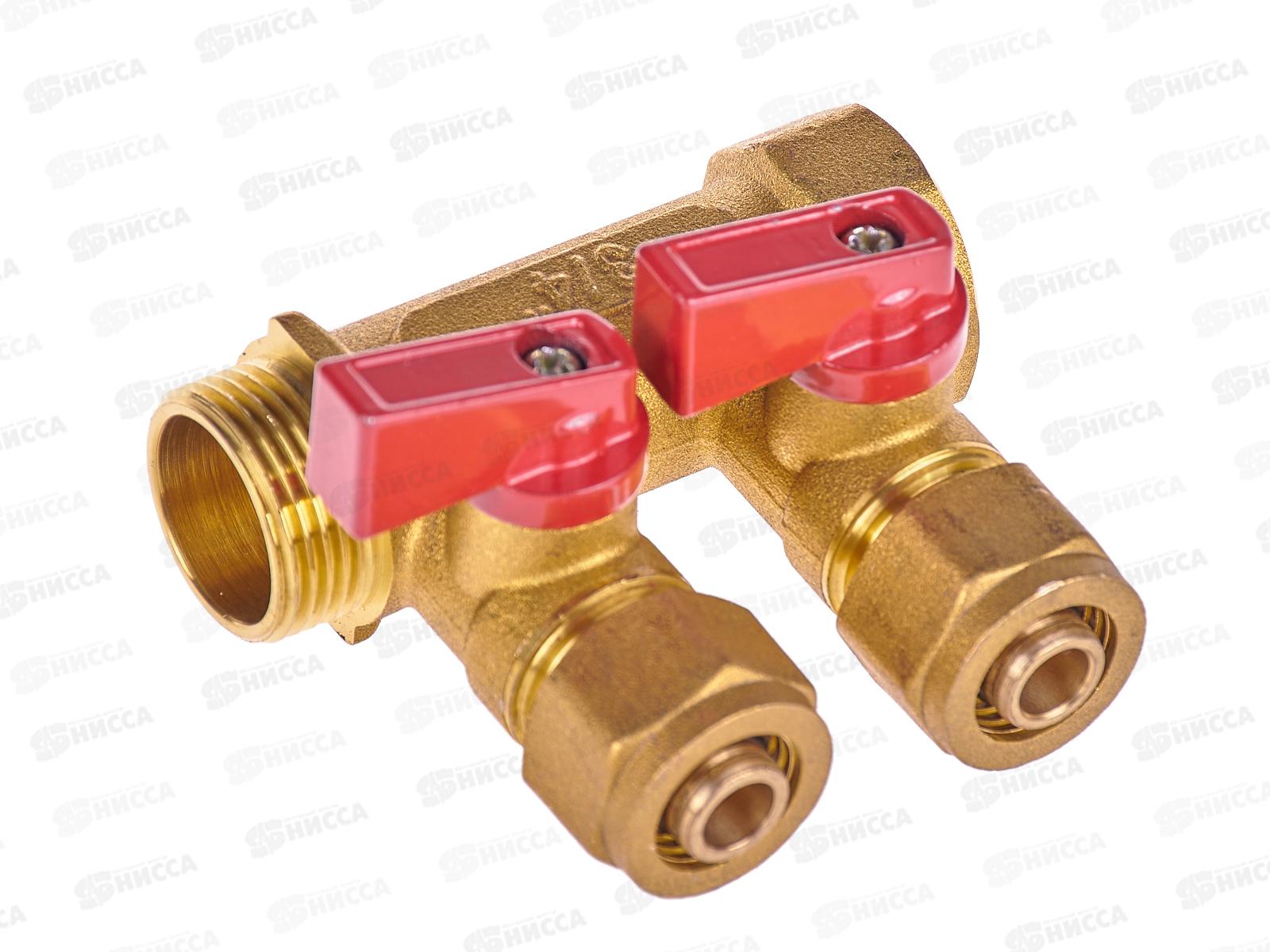 Коллектор для металлопластиковых труб 3/4х3/4х16х2 вых с кранами, 36224 PROFLINE