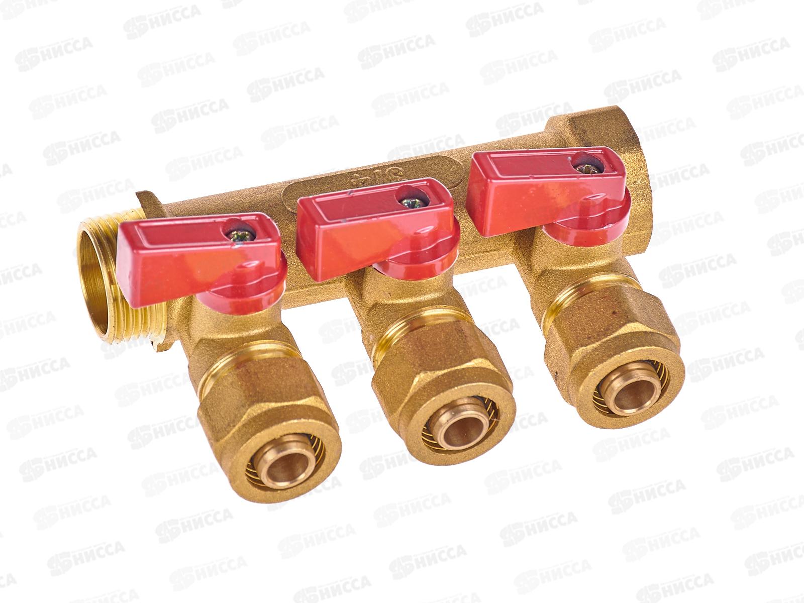 Коллектор для металлопластиковых труб 3/4х3/4х16х3 вых с кранами, 36225 PROFLINE