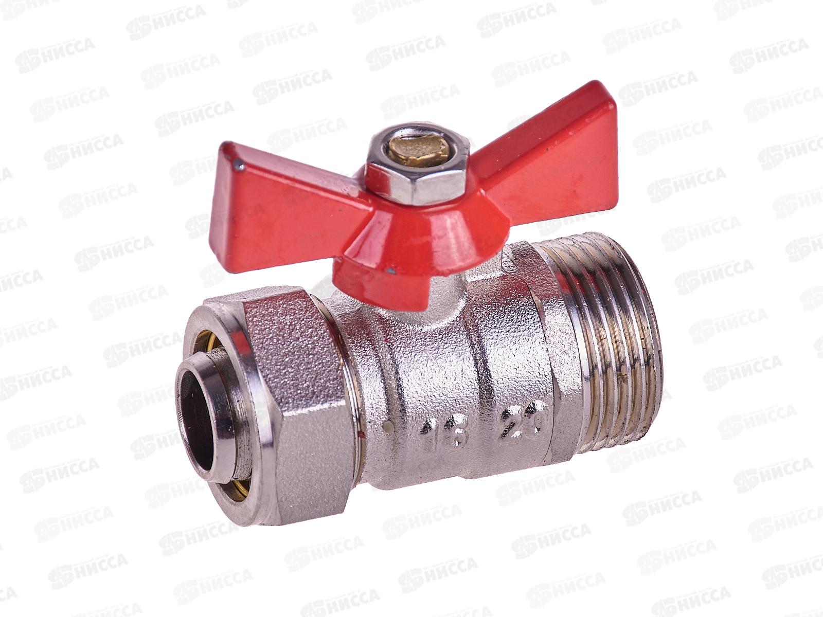 Кран шаровой для металлопластиковых труб цанга-штуцер 20х3/4, 36232 PROFLINE