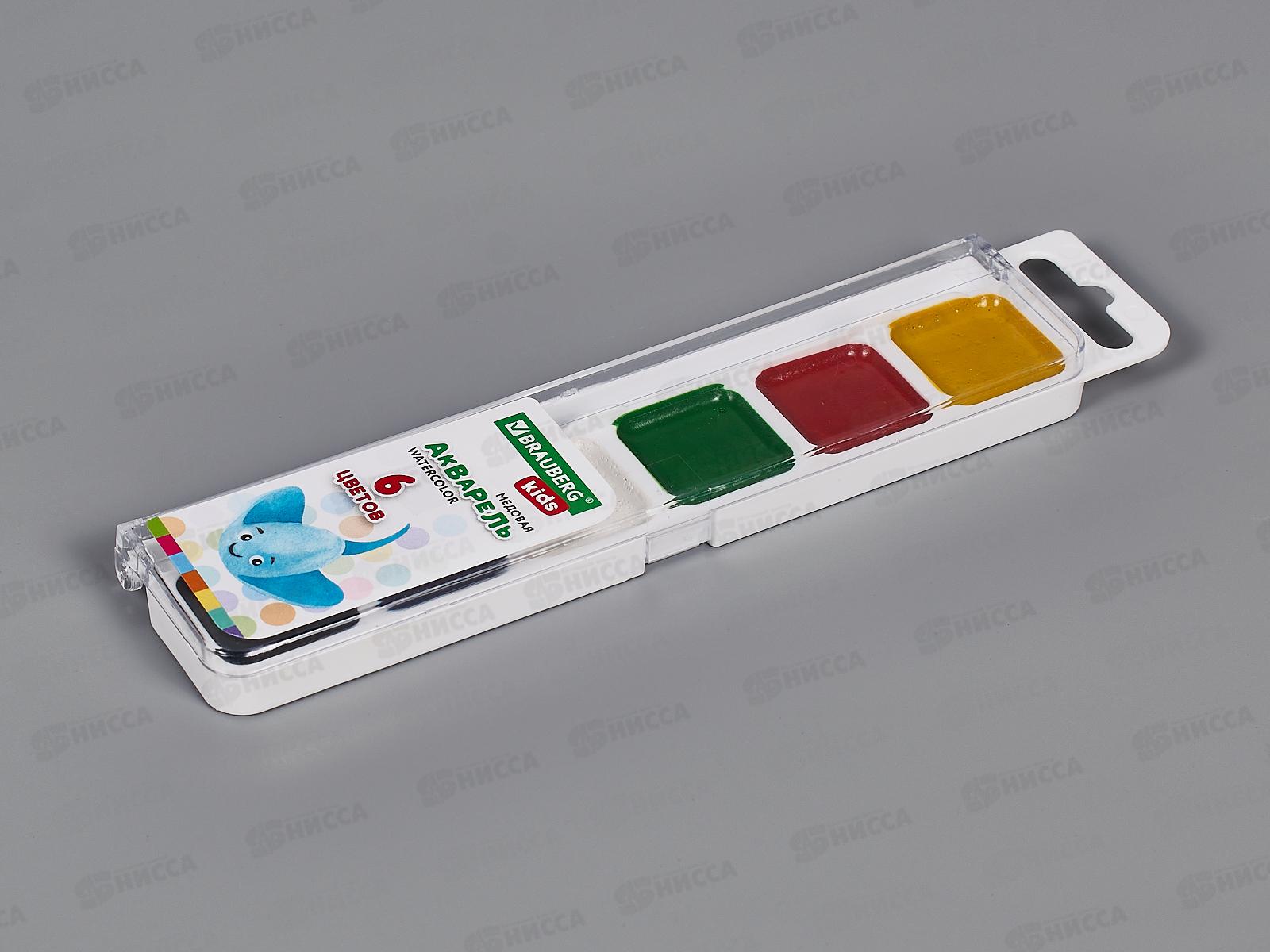 Акварель BRAU медовая , 6цв.,KIDS 192281*35