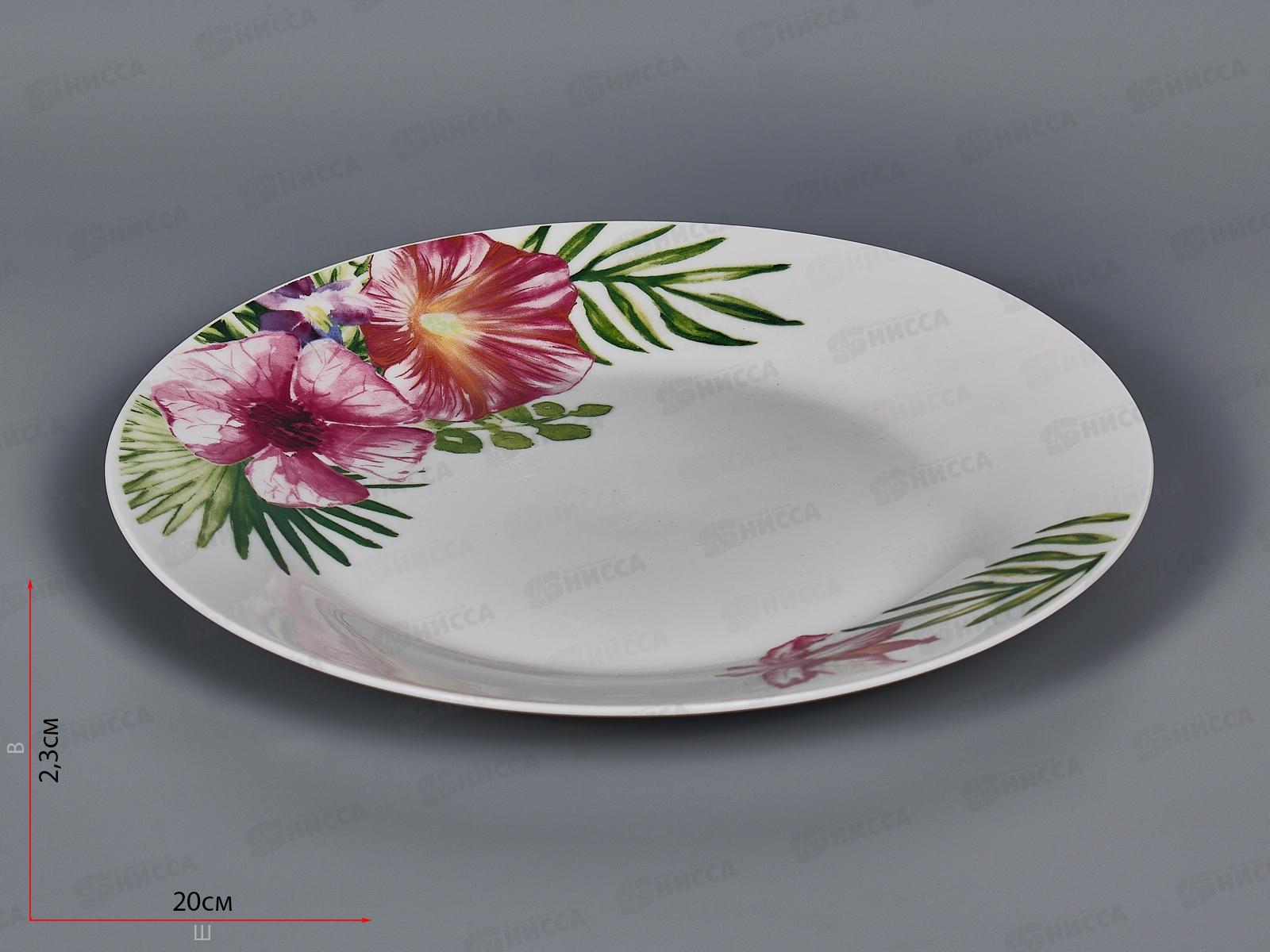 Тарелка плоская круглая d-20см (12/72) т8-18007 Райский сад