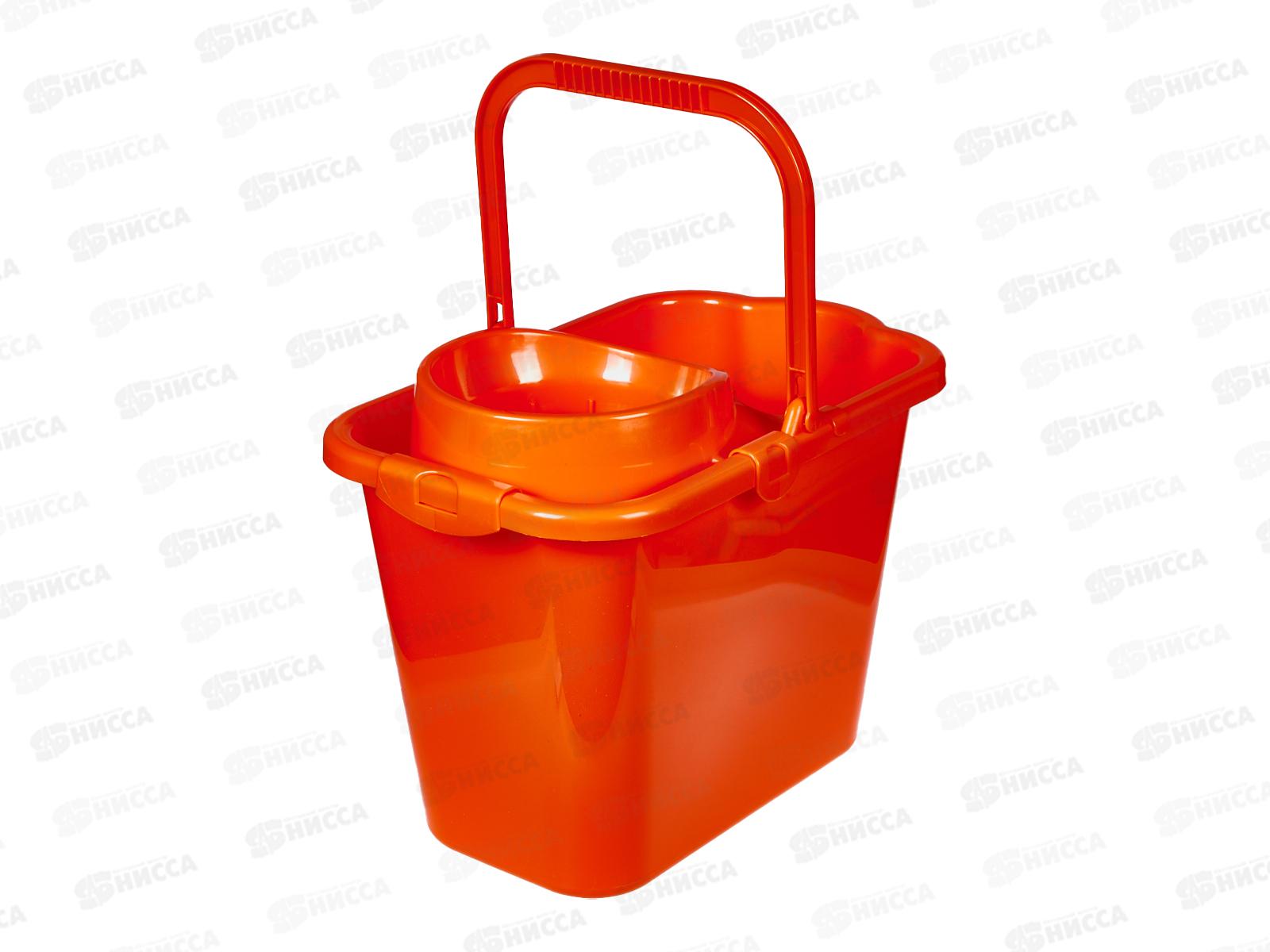Ведро 9,5л с отжимом Оранжевый М2421 *15