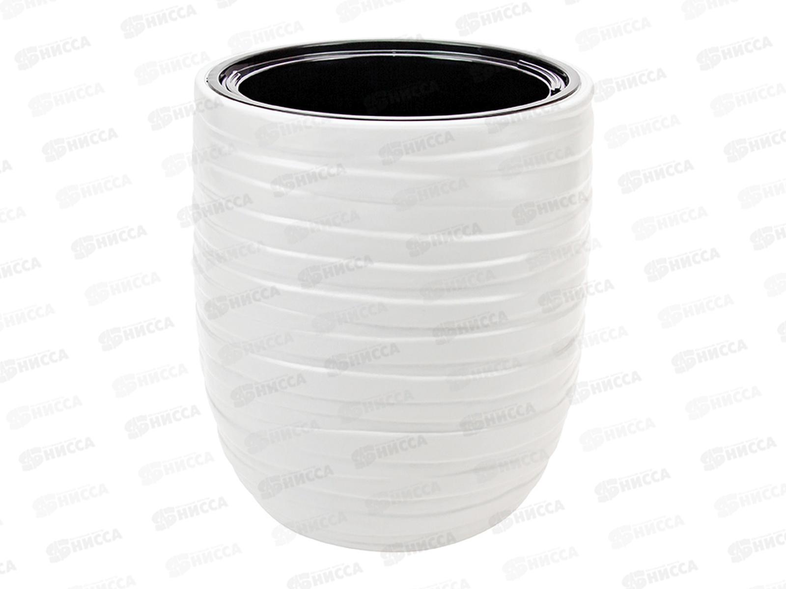 Кашпо ЛАЙН D350мм со вставкой Белый М3411 *1