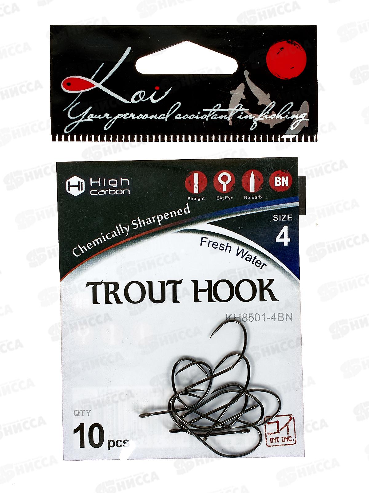 Крючок KOI &quotTROUT HOOK&quot р. 4 (INT) цвет BN, КН8501-4BN 10шт
