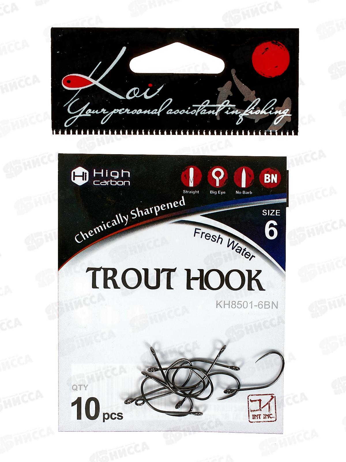 Крючок KOI &quotTROUT HOOK&quot р. 6 (INT) цвет BN, КН8501-6BN 10шт