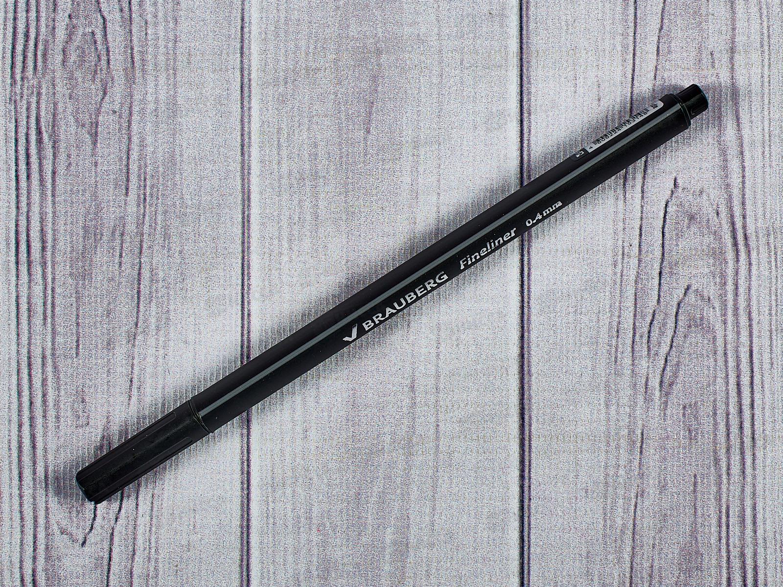 Ручка капиллярная (линер) BRAUBERG Aero черная,142252 *12