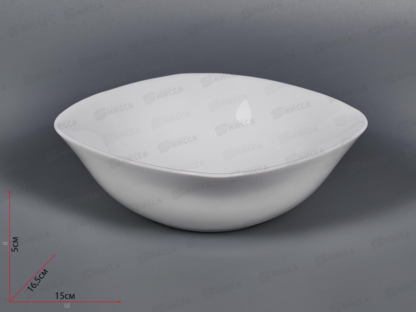 Салатник квадратный d-16,5см 460мл белье 100б-скл6,5 *6/72