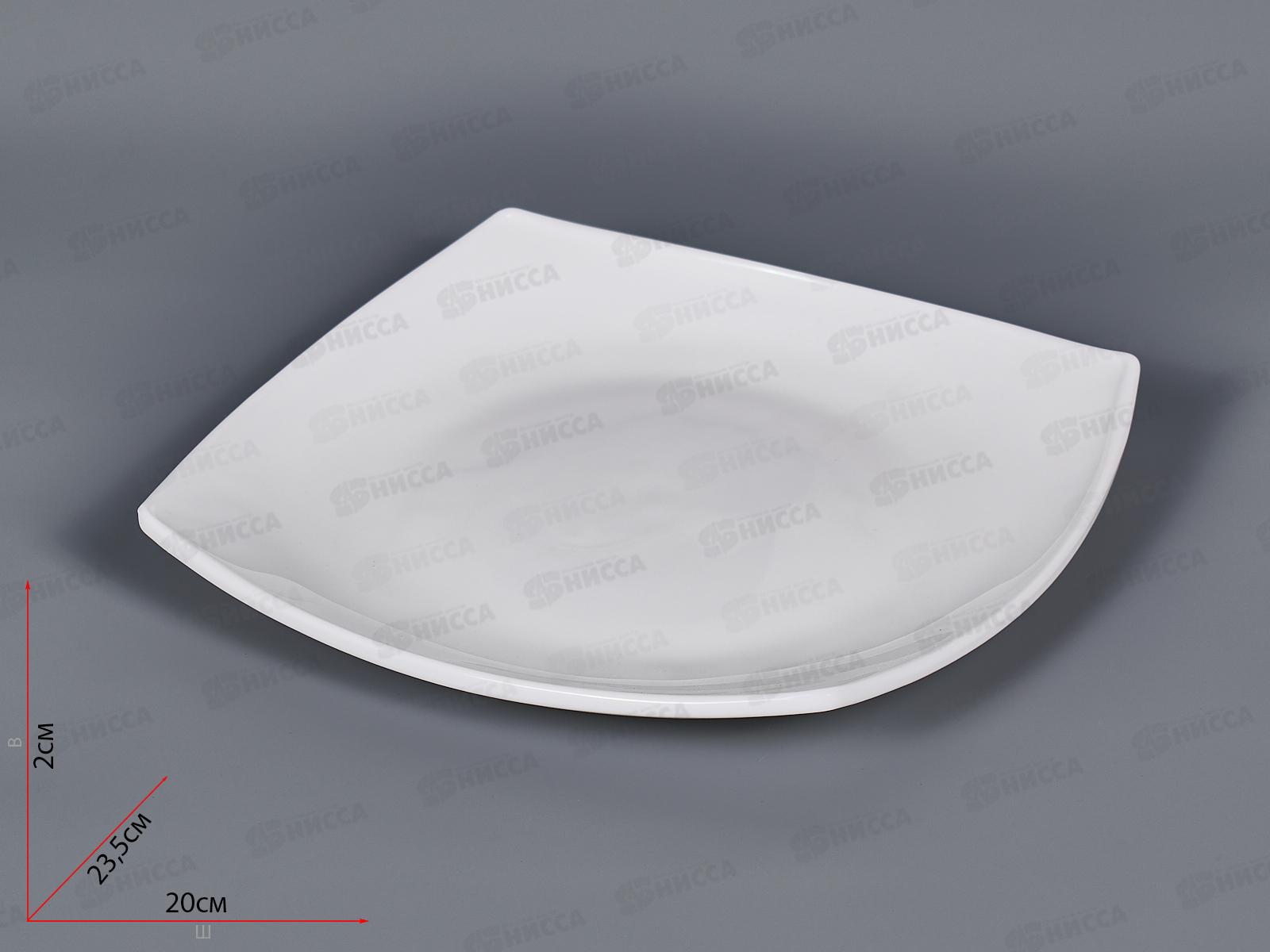 Тарелка плоская квадратная d-23,5см белье 100б-тг9,5 *6/72