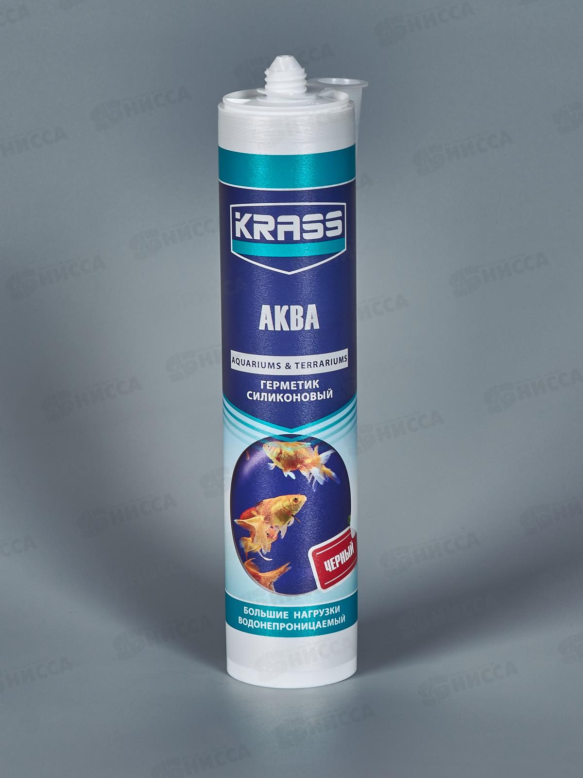 Герметик KRASS 300мл силиконовый для аквариумов (Аква) Черный *12