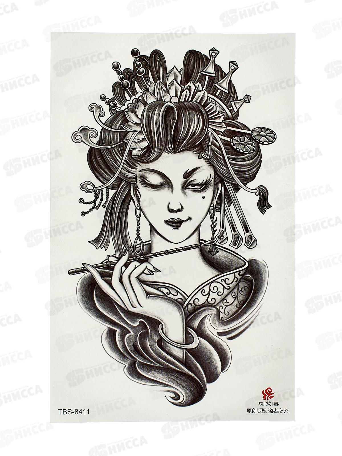 Татуировка-наклейка (12х19) Мифические девушки, ТА-1755  *8