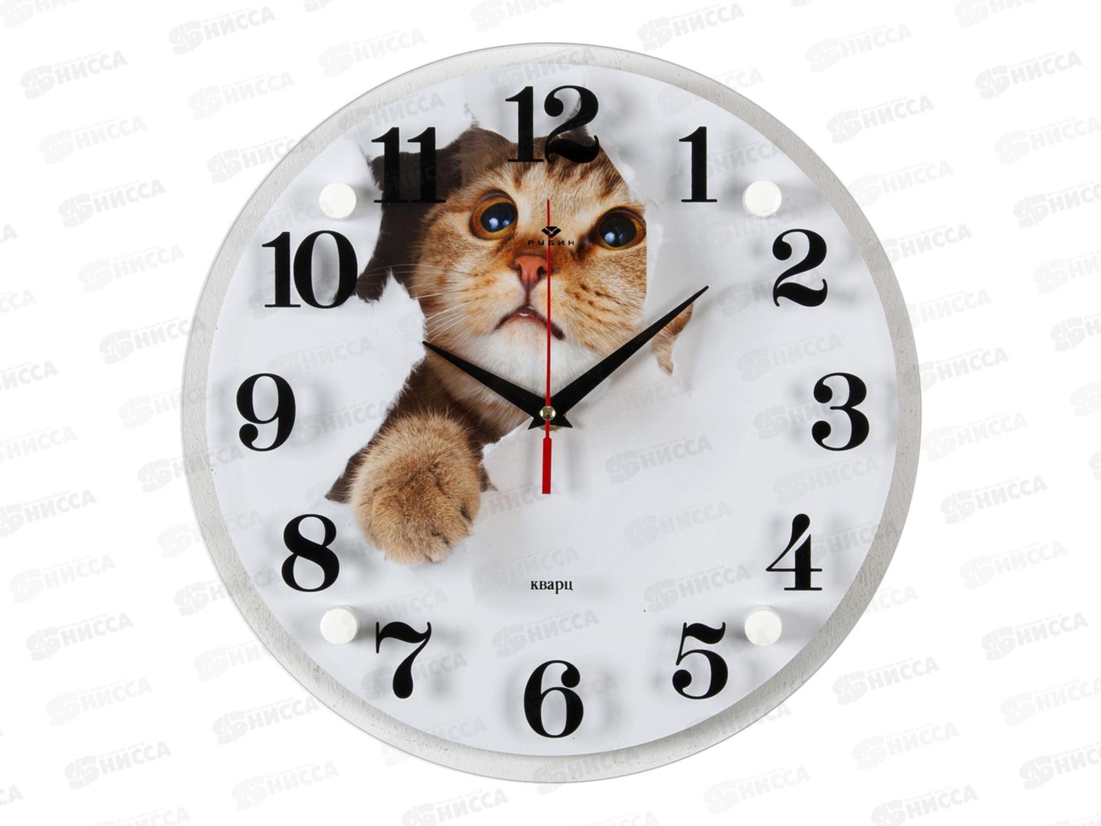 Часы настенные &quot21 Век&quot 3030-1108 (10) Кот в бумаге