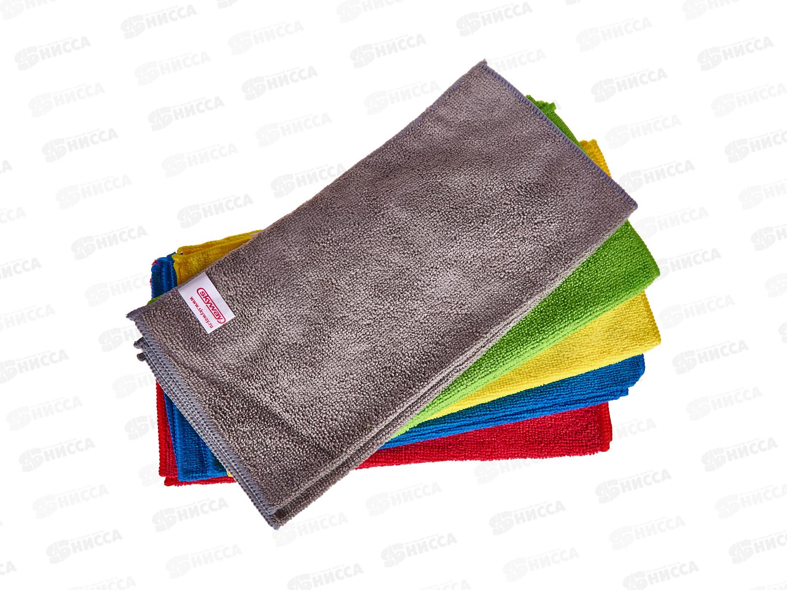 Салфетка набор микрофибра 30*30см SKYWAY прямоугольники 10шт