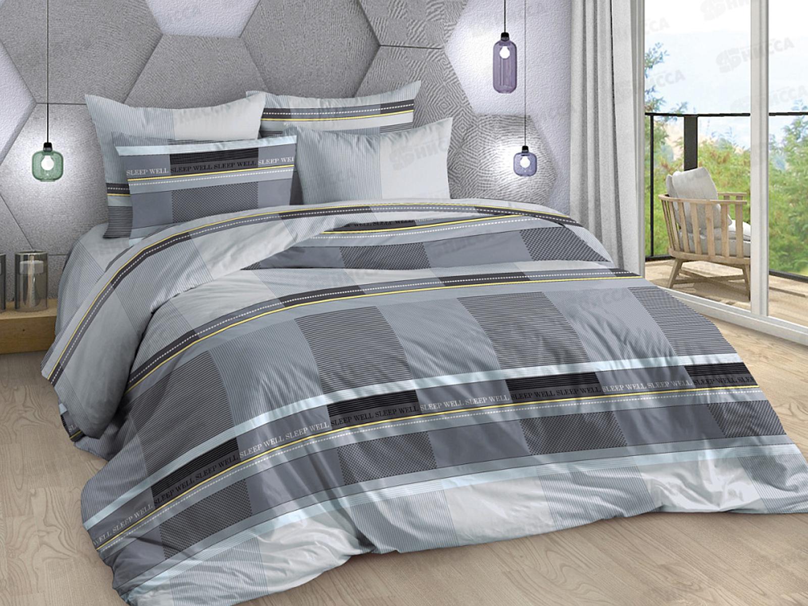 Комплект постельного белья 2спальный 215*175 европрост бязь,пл125 Блюз