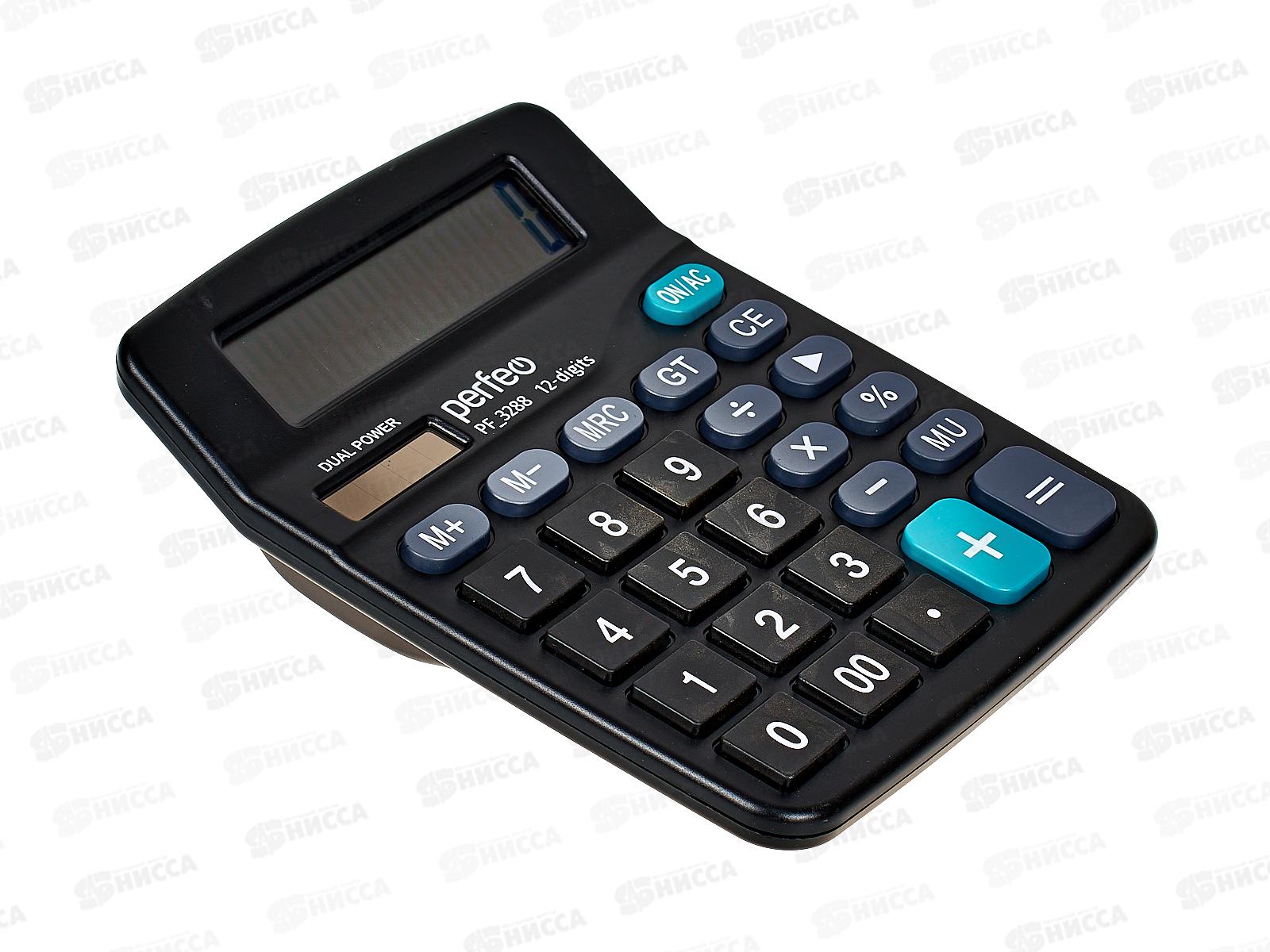 Калькулятор Perfeo PF 3288, бухгалтерский,12-разрядный,черный