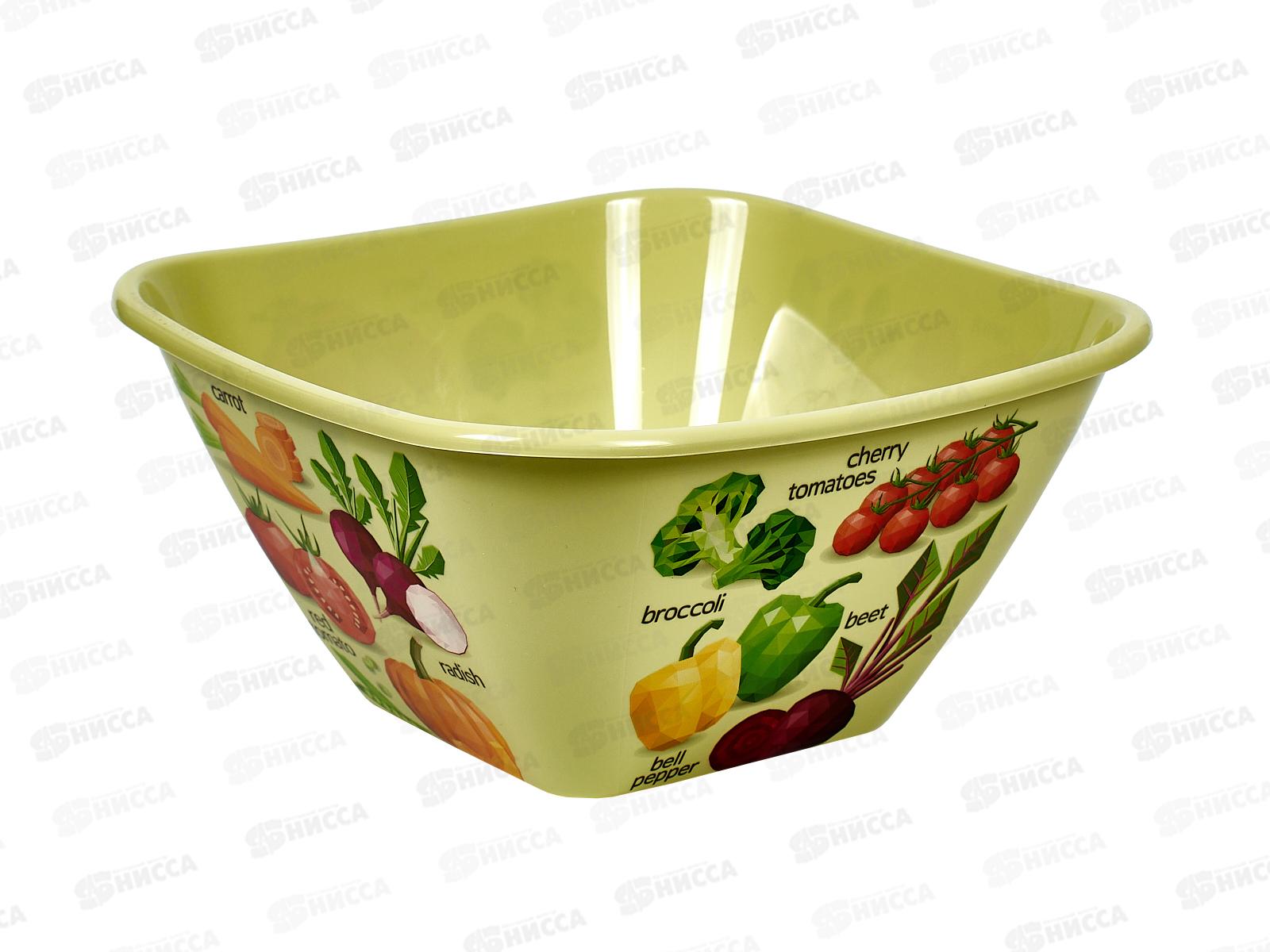 Миска 4л Bergamo квадратная декор салатовый 221134720/04 *30