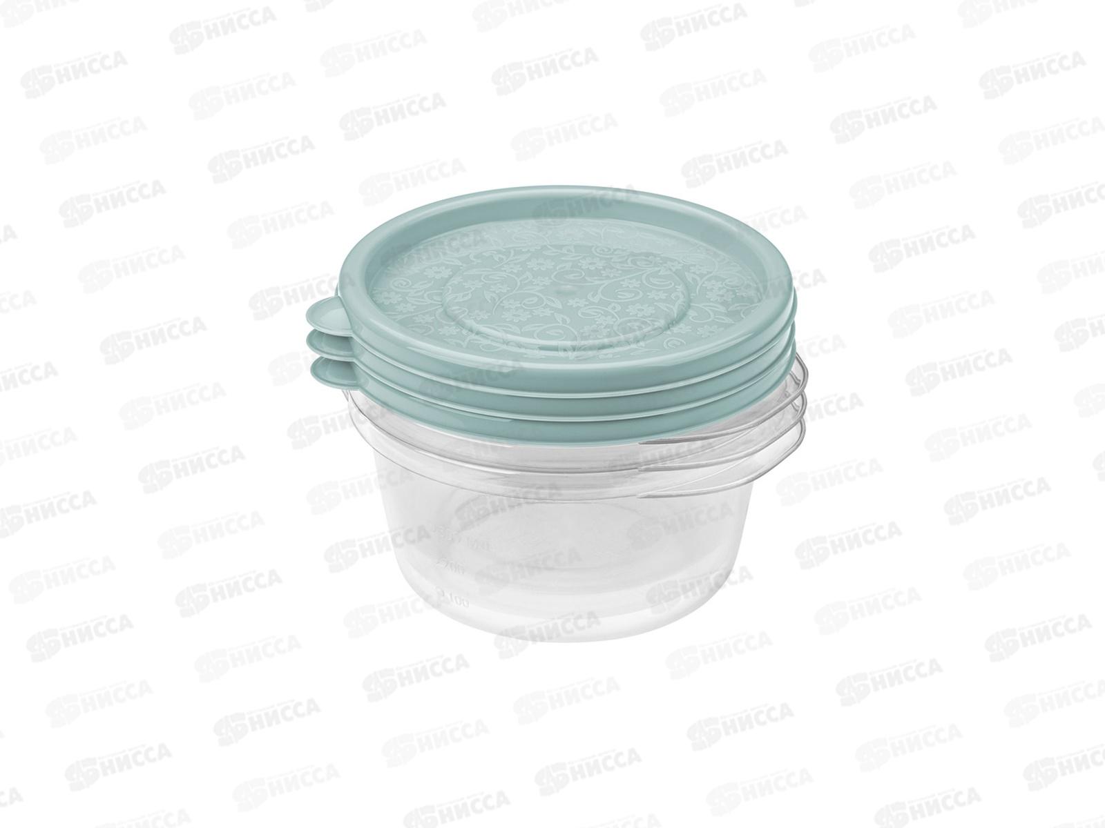 Комплект контейнеров &quotАрт-декор&quot 3шт 0,44л Светло-голубой 431154031 *33 БП