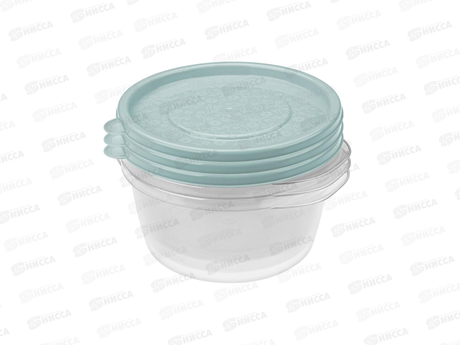 Комплект контейнеров &quotАрт-декор&quot 3шт 0,75л Светло-голубой 431154131 *22 БП