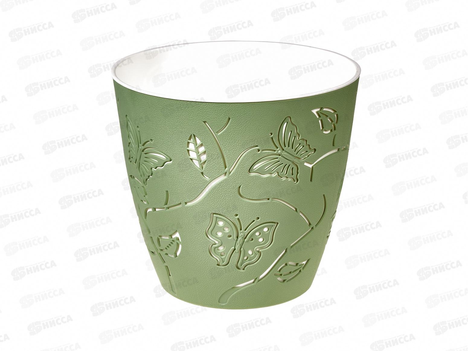 Горшок для цветов &quotButterflies&quot D225мм 5,3л Зеленое яблоко РТ401410050