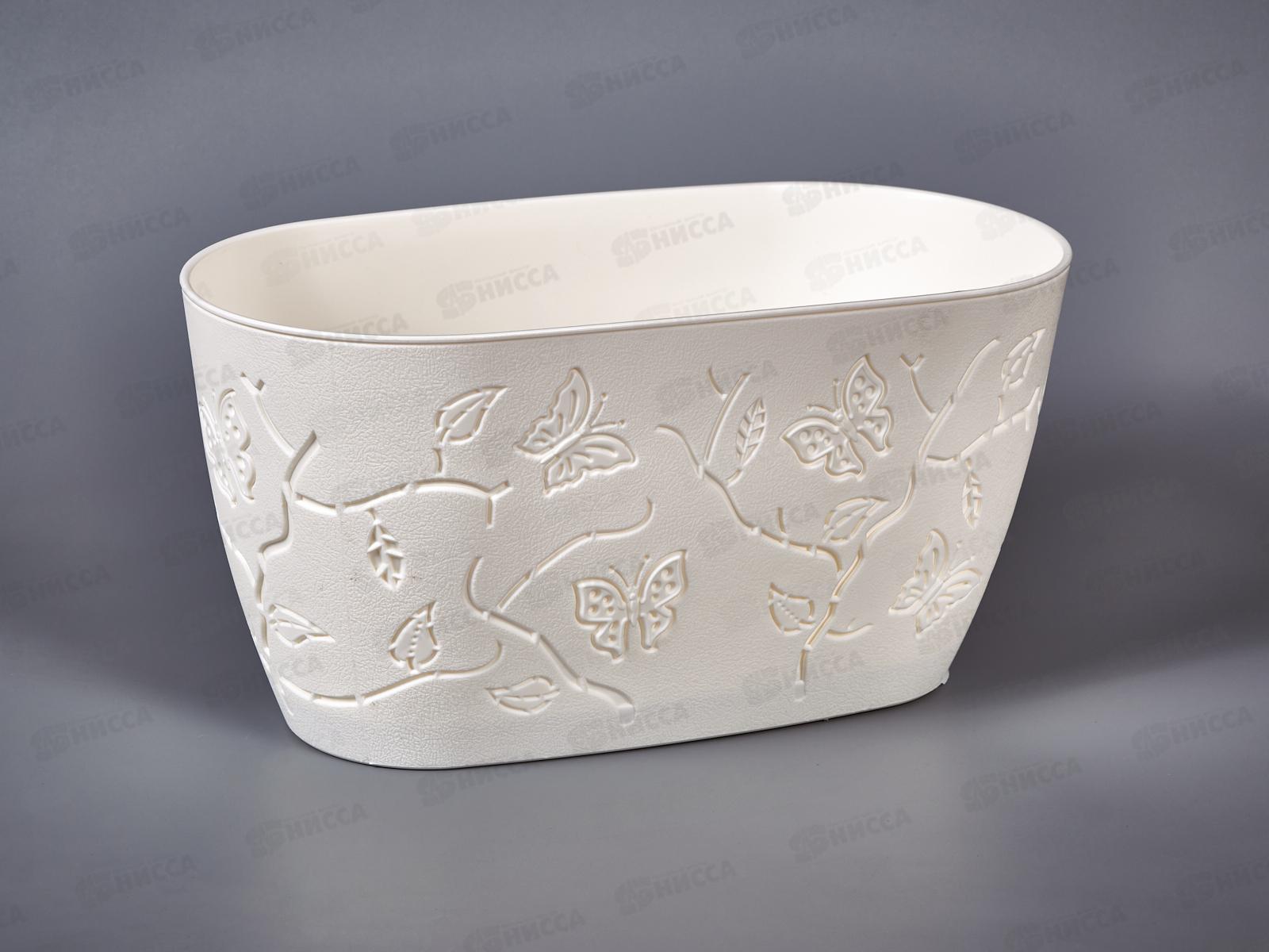 Горшок для цветов &quotButterflies&quot 4л Молочный туман РТ401510048 *12